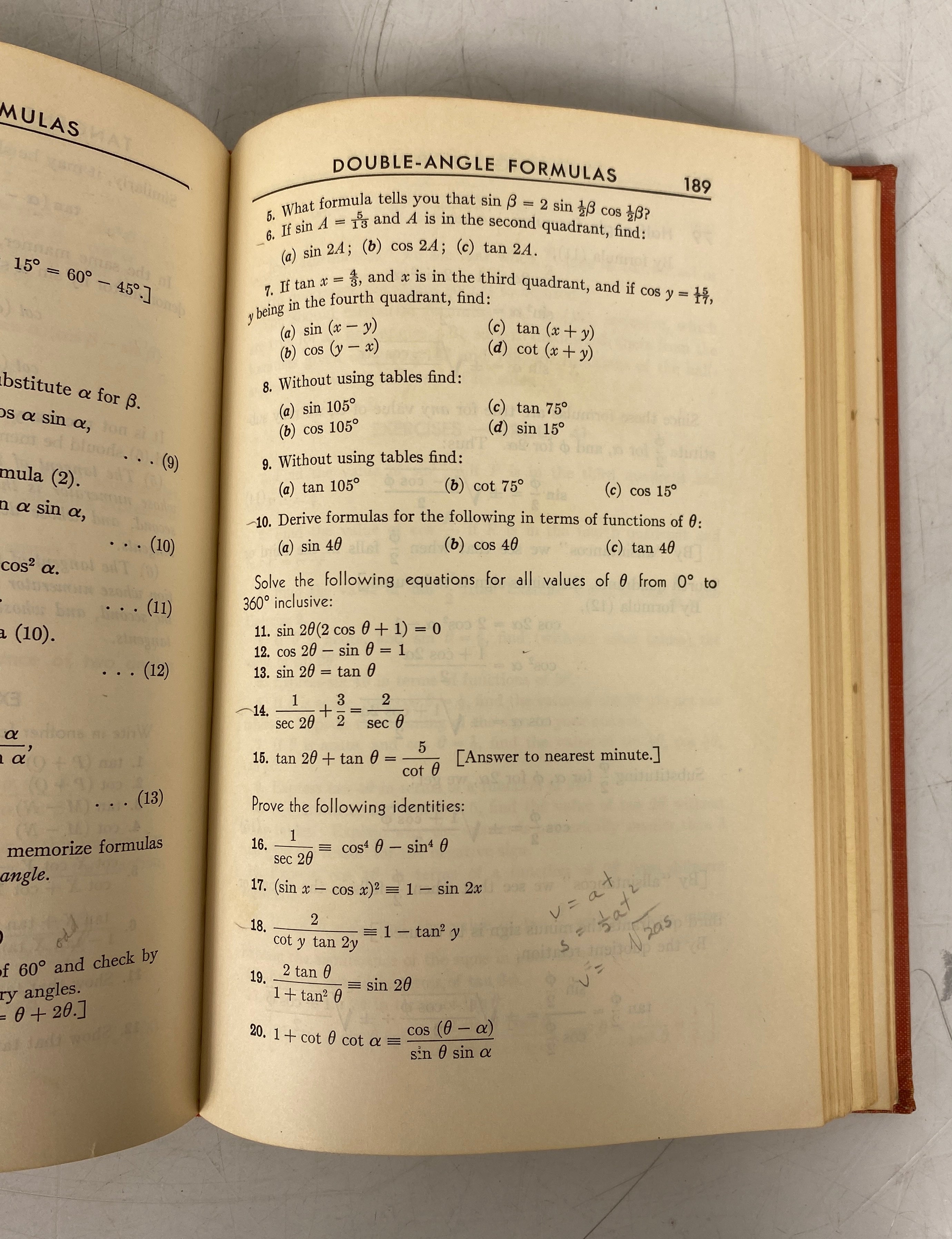 A Modern Course in Trigonometry by Hooper & Griswold 1956 Vintage HC