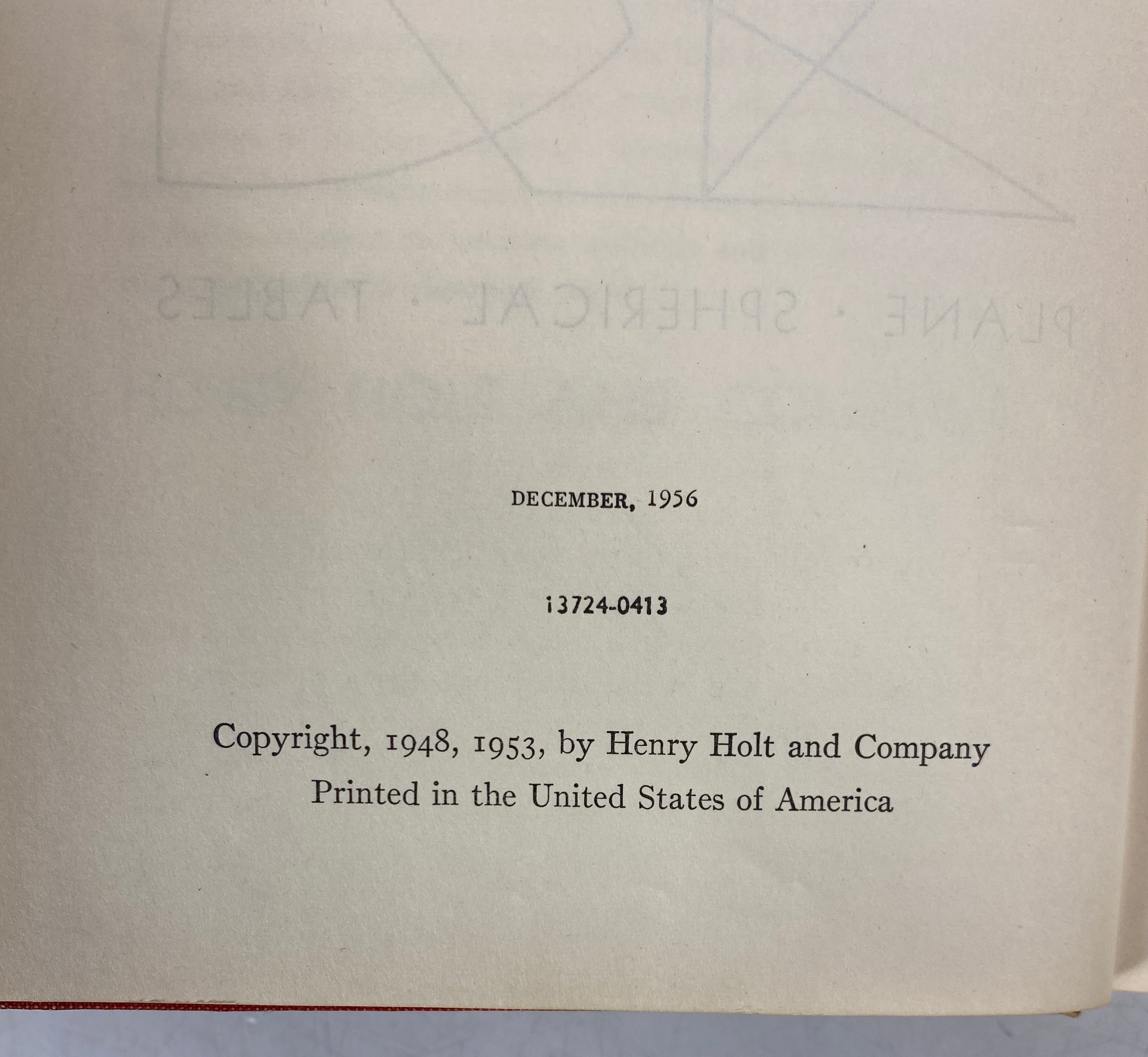 A Modern Course in Trigonometry by Hooper & Griswold 1956 Vintage HC