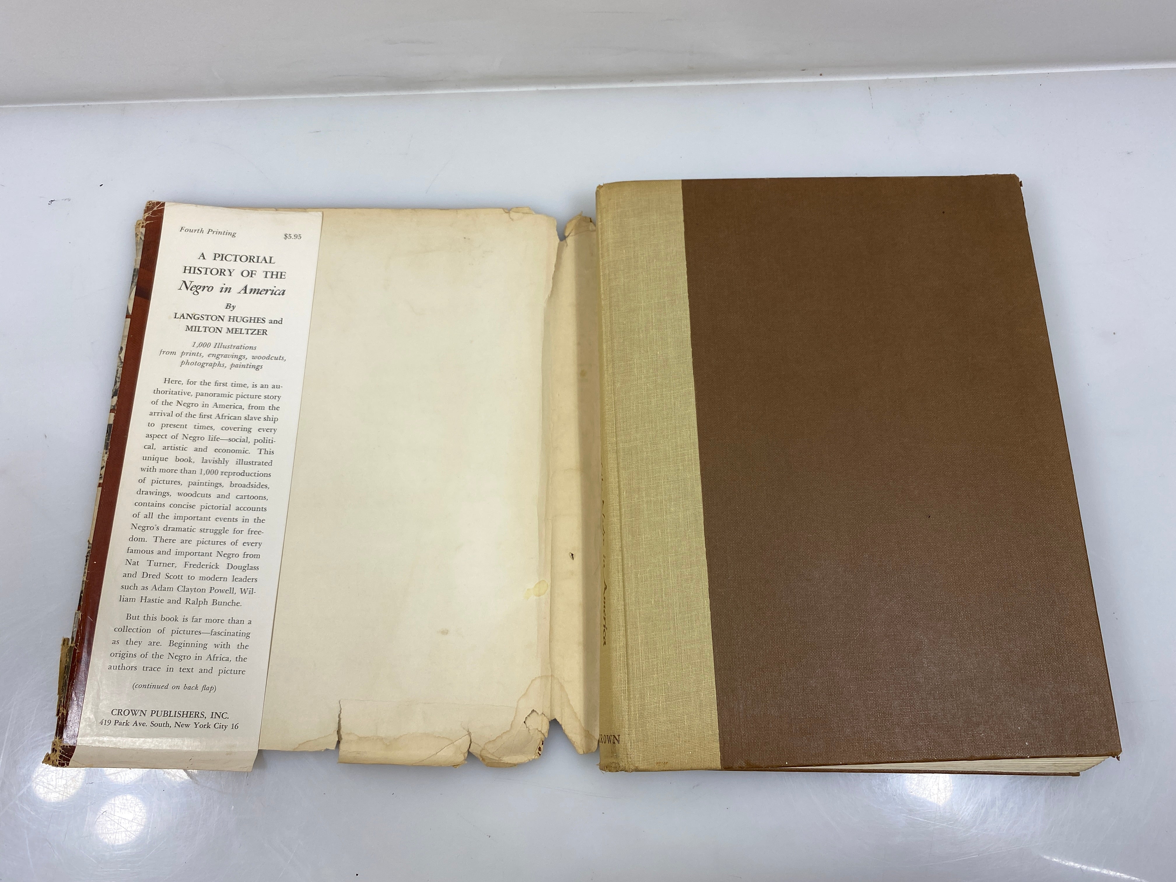 A Pictorial History of the Negro in America Hughes/Meltzer 1956 HCDJ
