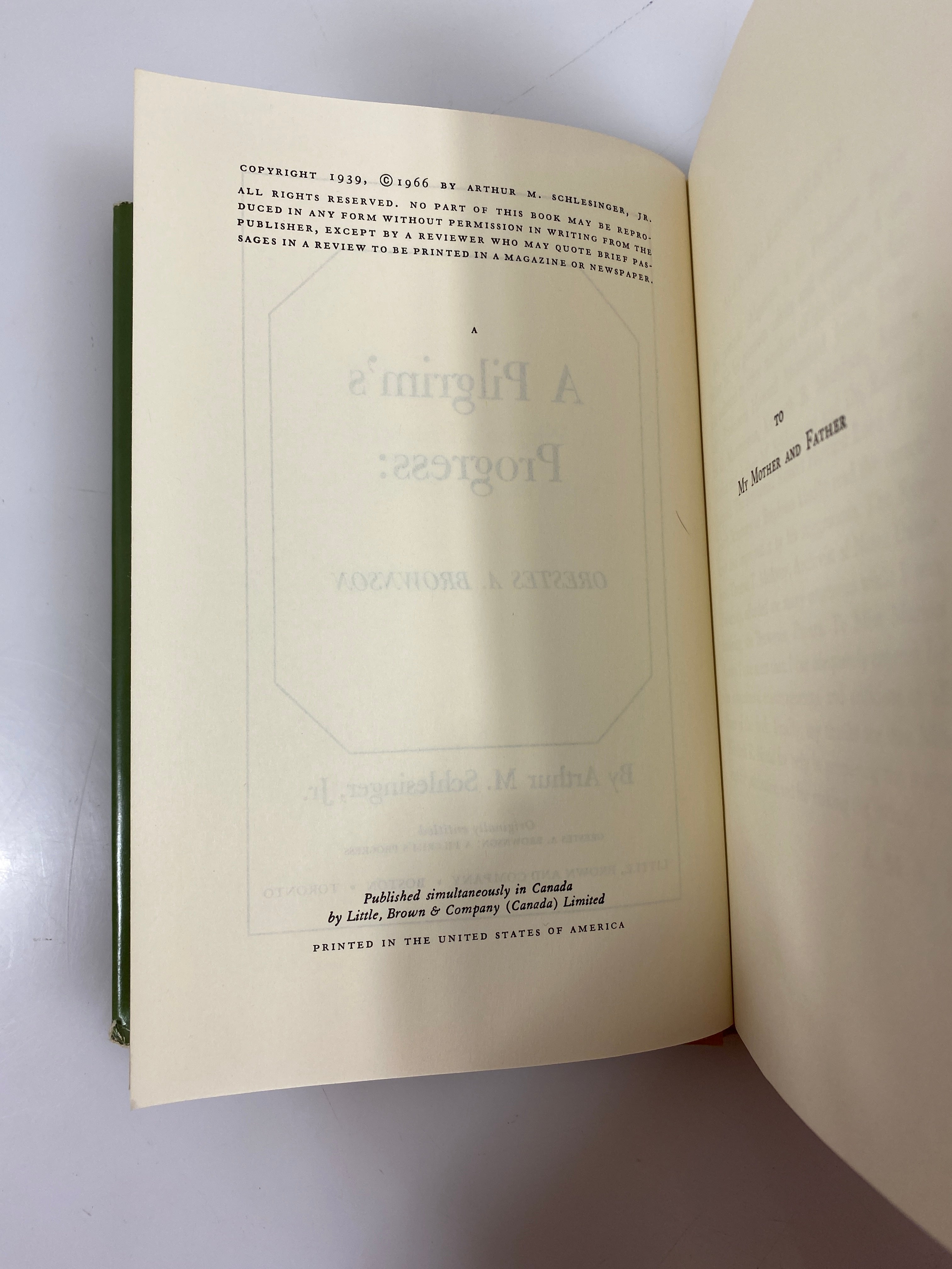 A Pilgrim's Progress: Orestes A. Brownson 1966 HCDJ