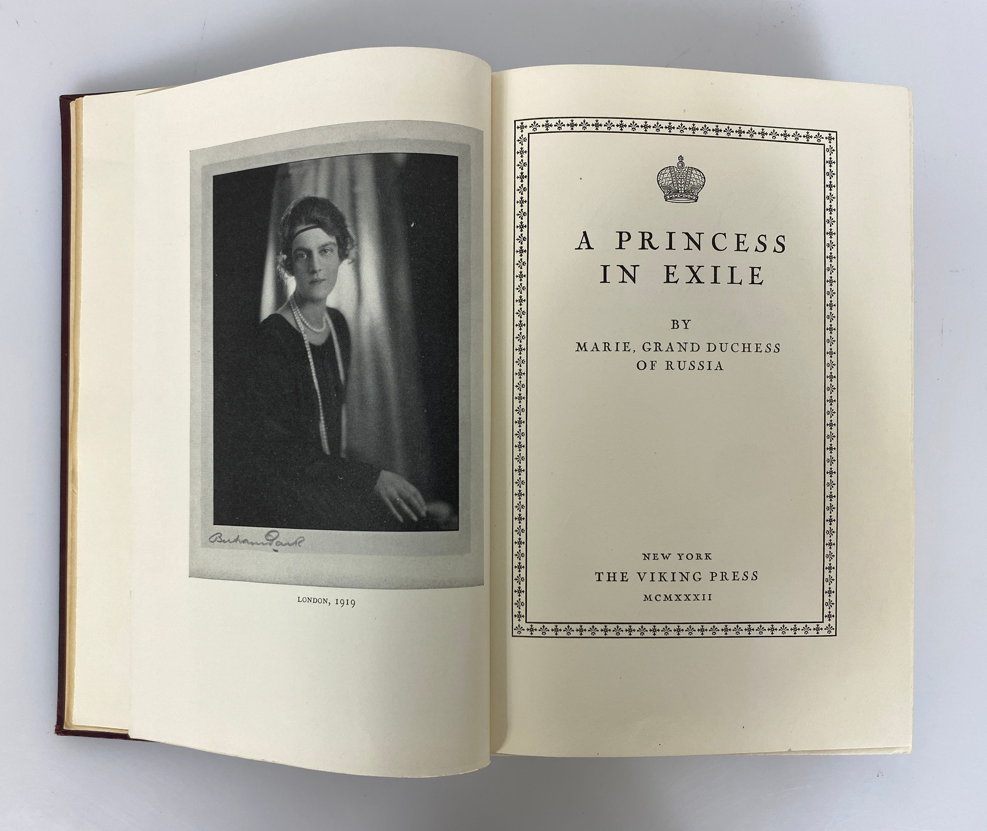 A Princess in Exile by Marie, Grand Duchess of Russia 1932 Ex-Library HC