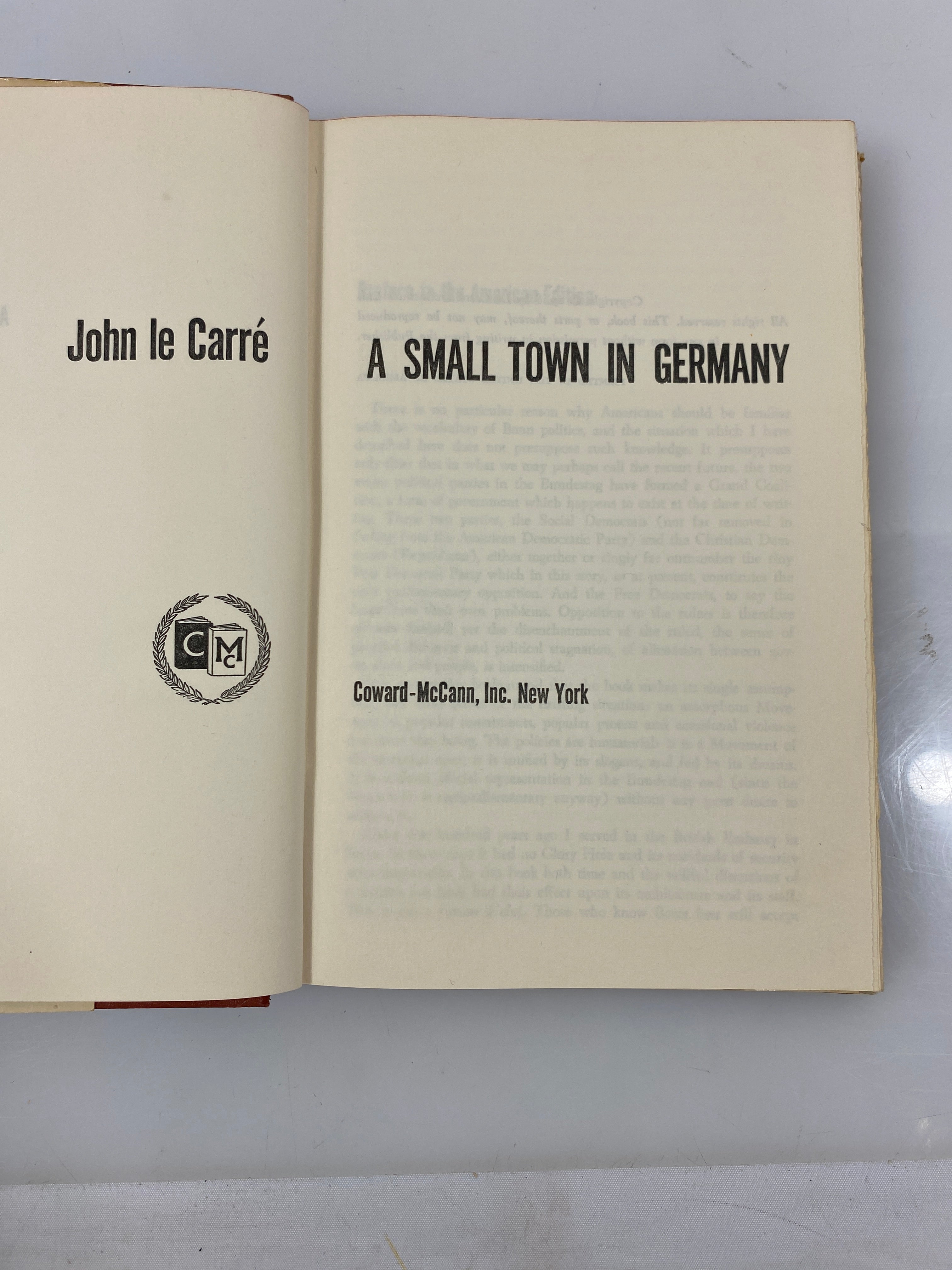 A Small Town in Germany by Le Carre 1968 HCDJ