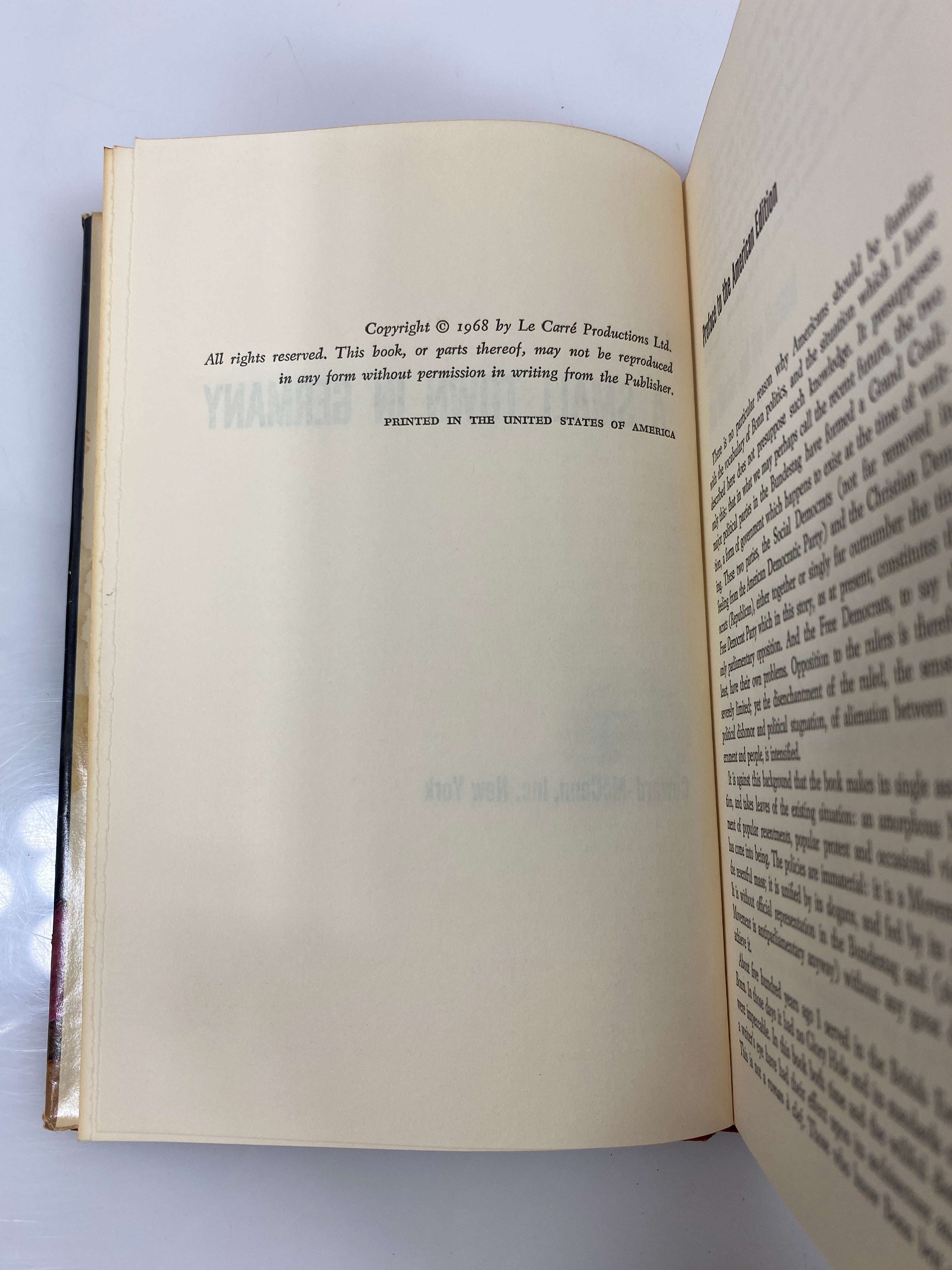 A Small Town in Germany by Le Carre 1968 HCDJ