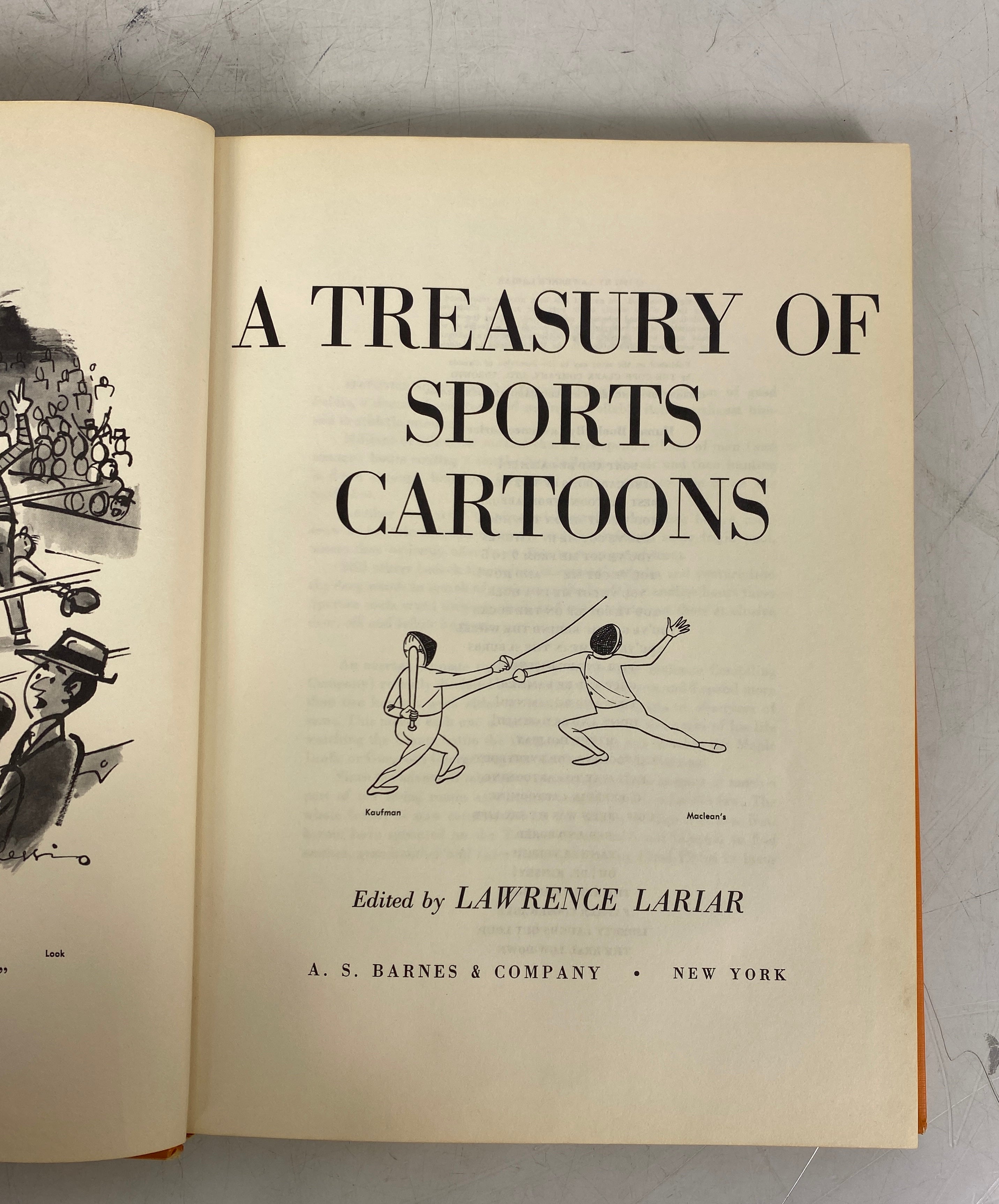 A Treasury of Sports Cartoons by Lawrence Lariar 1957 Vintage HC