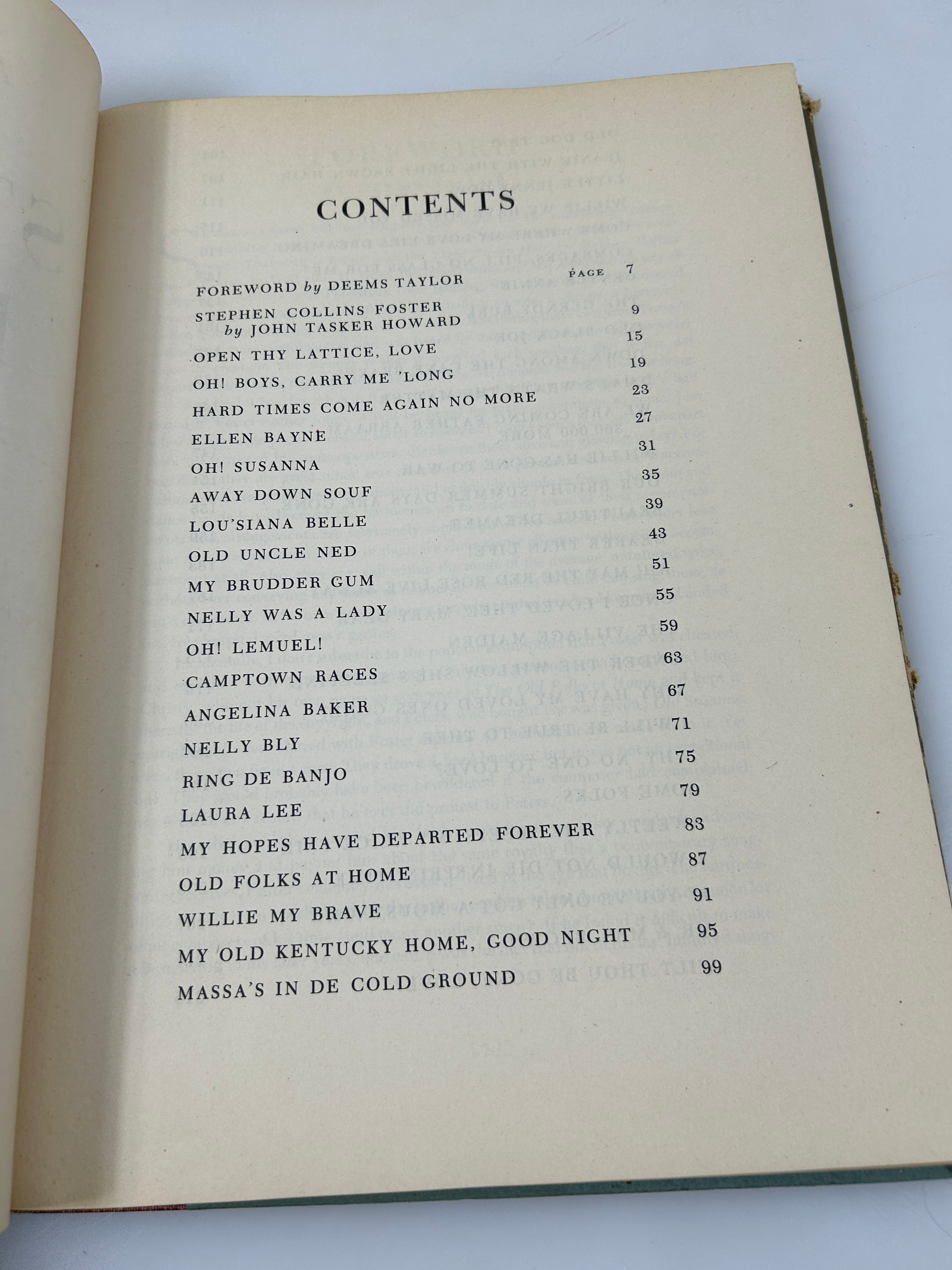 A Treasury of Stephen Foster 1946 Random House 1st Print HCDJ
