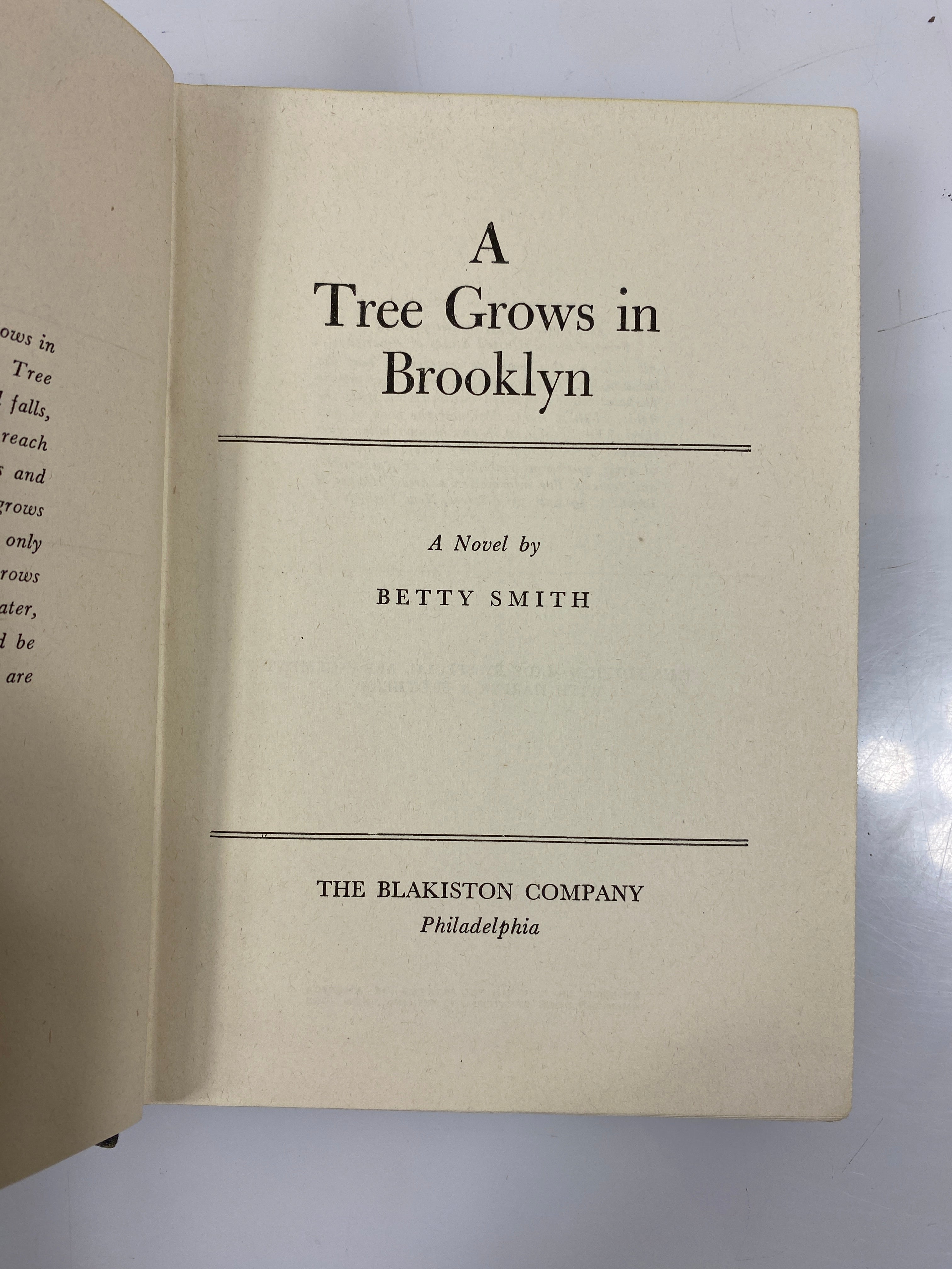 A Tree Grows in Brooklyn by Betty Smith The Blakiston Company 1943 HC