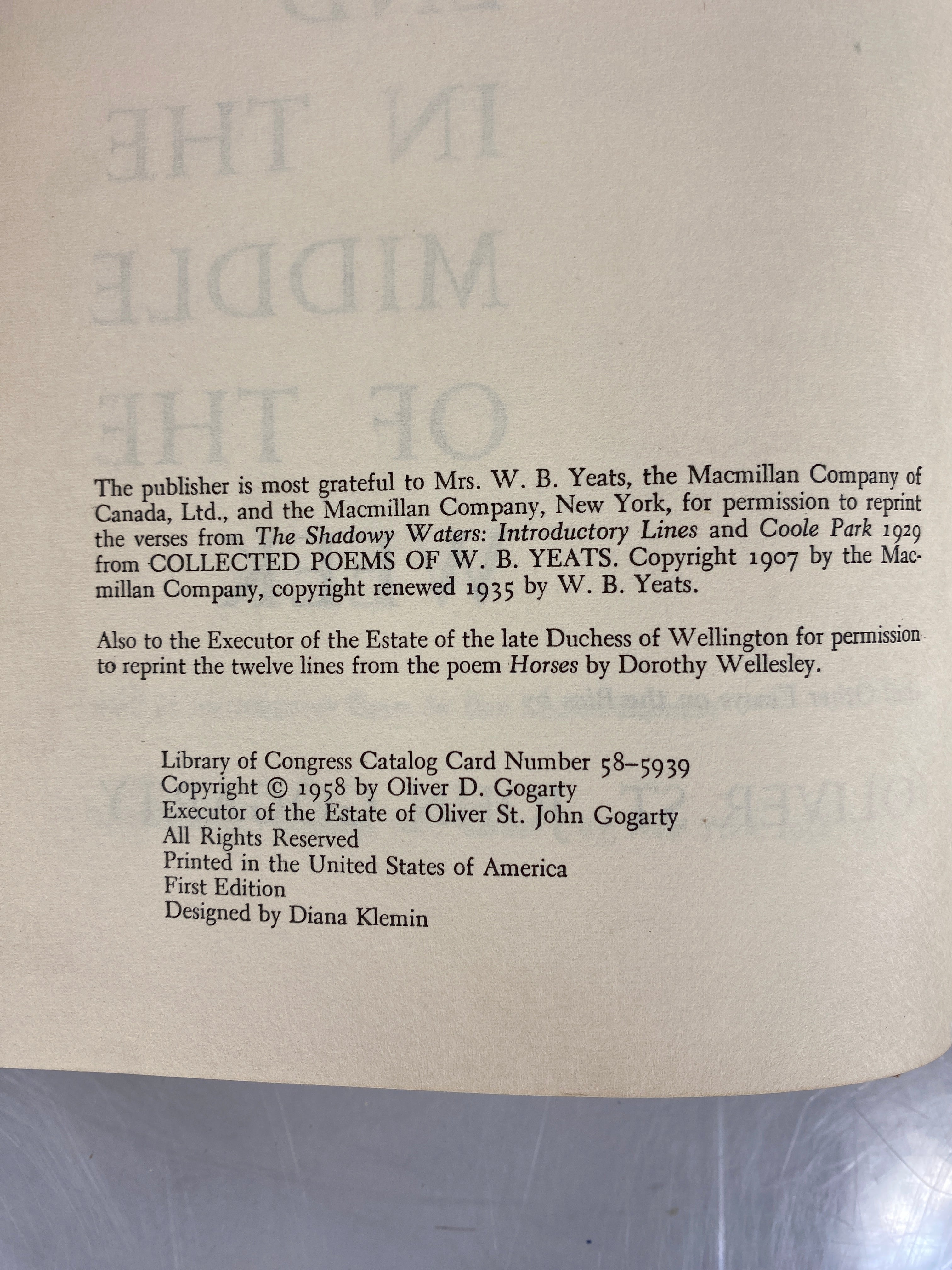 A Week End in the Middle of the Week by Gogarty First Edition 1958 HC DJ