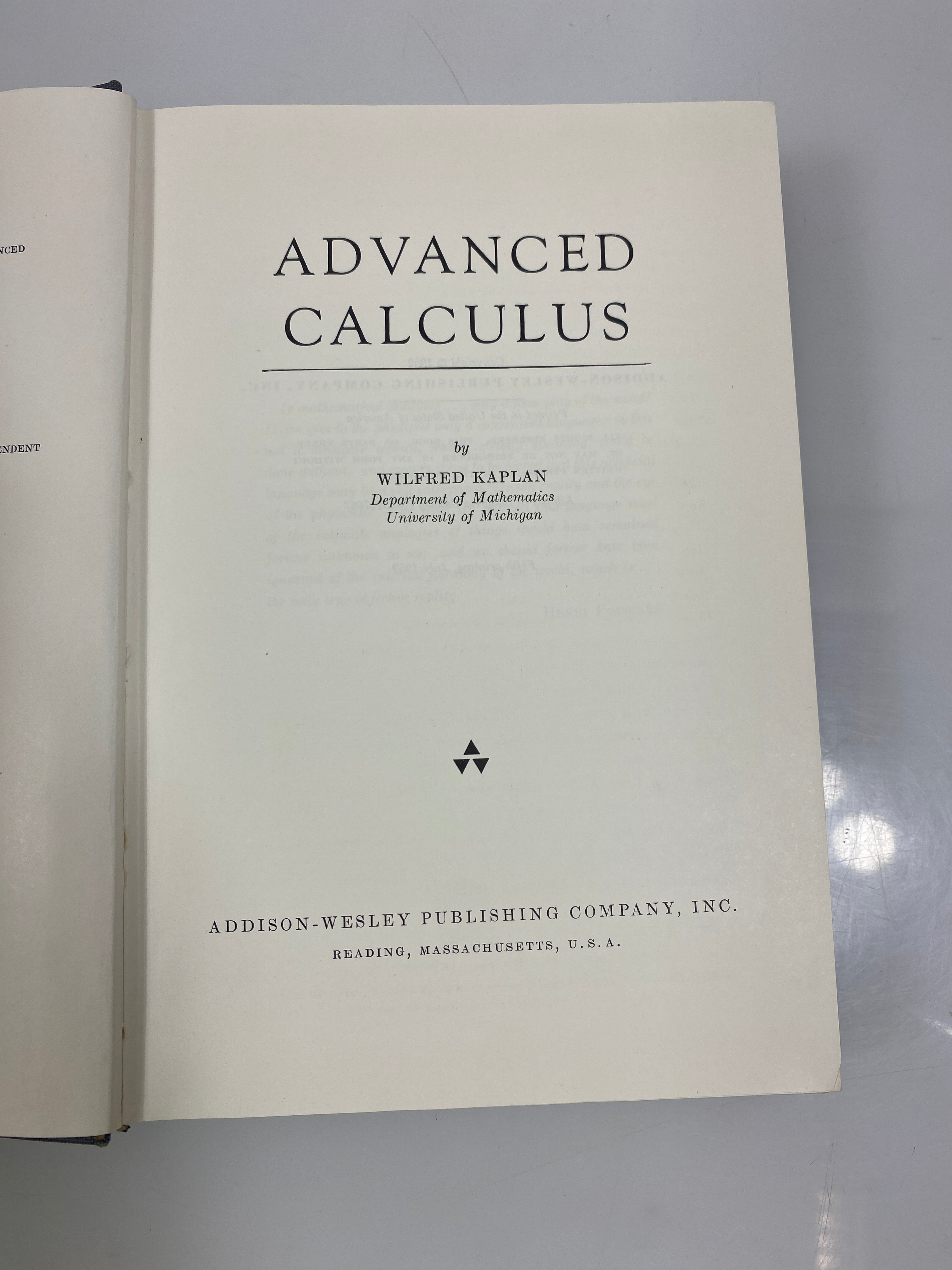 Advances Calculus by Kaplan 5th Print 1959 HC