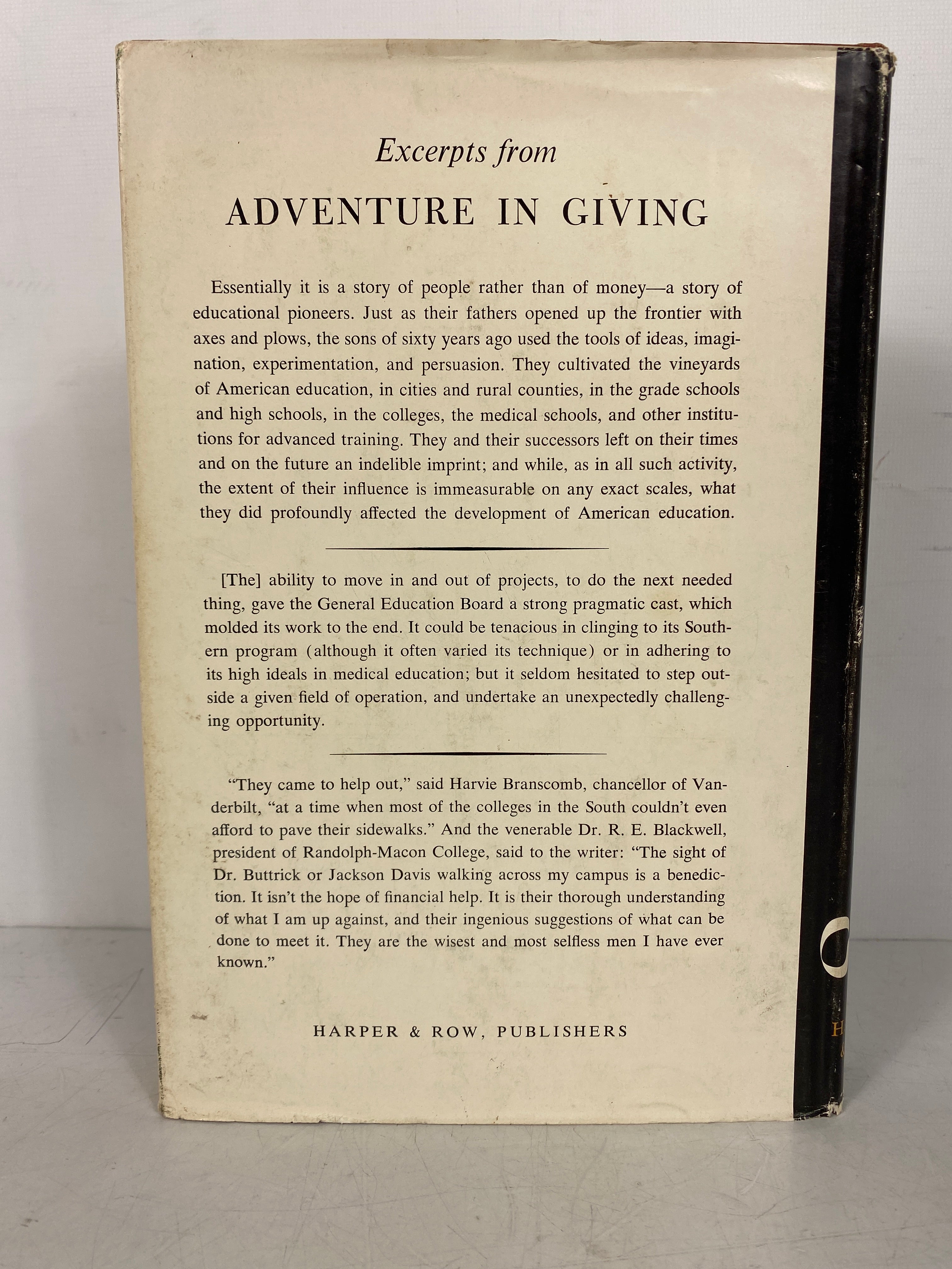 Adventure in Giving by Fosdick Story of the General Education Board 1st ED HCDJ