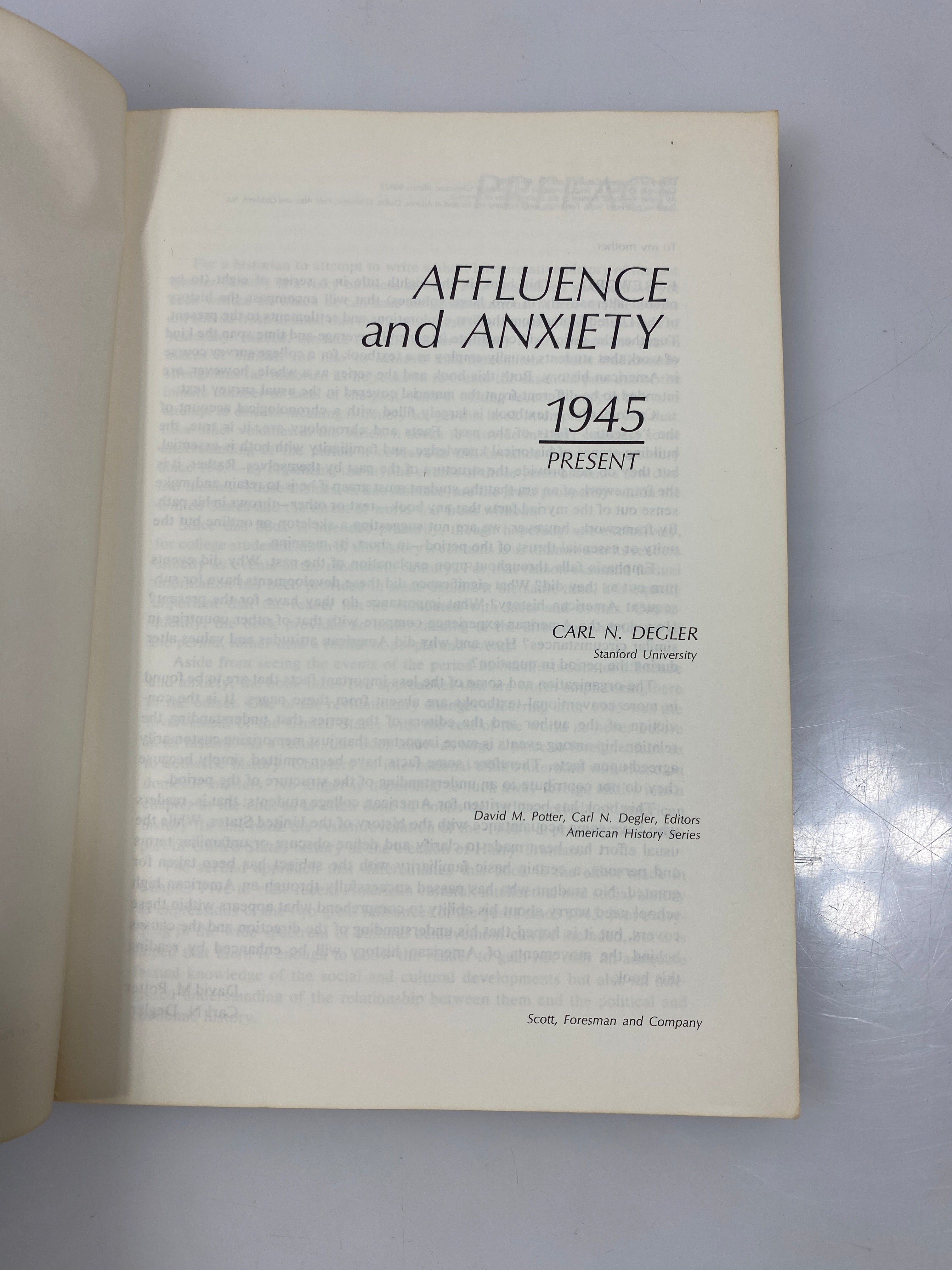 Affluence and Anxiety by Carl Degler 1968 SC