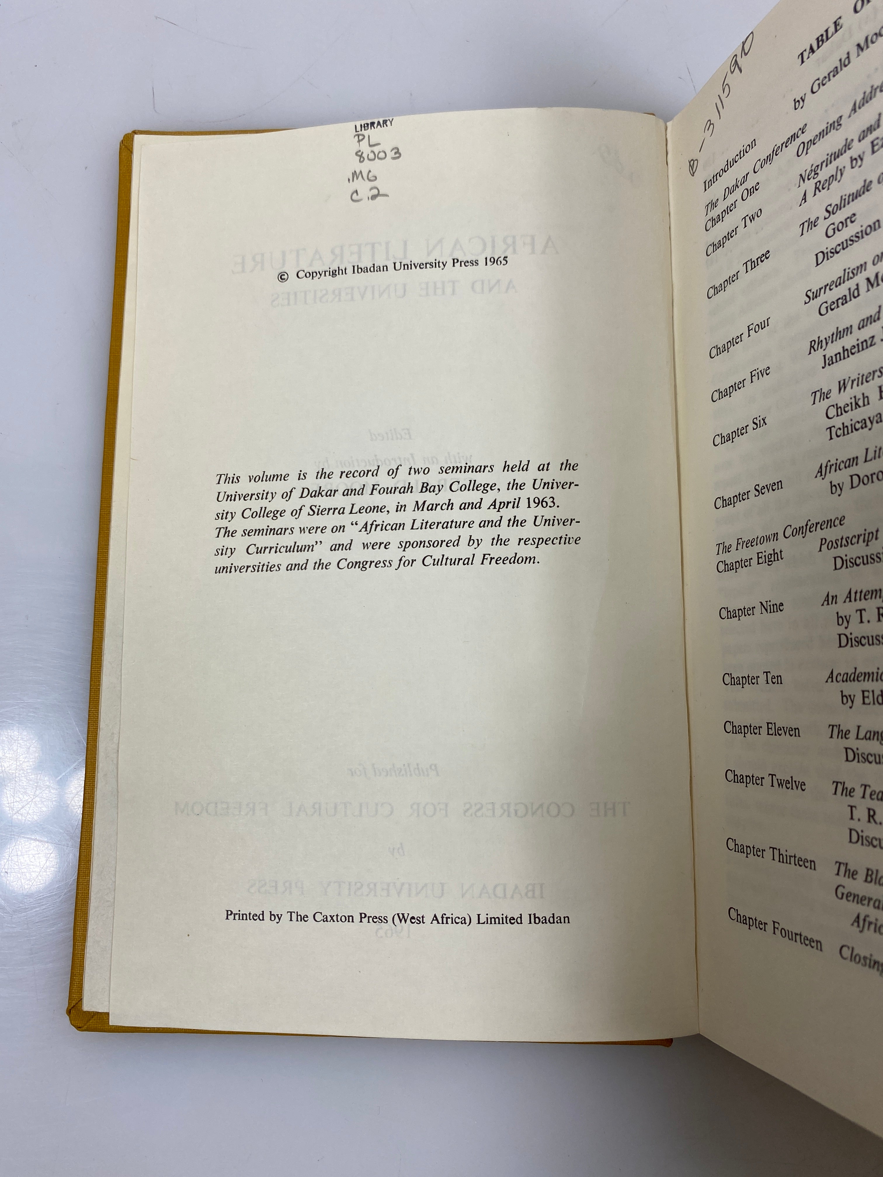 African Literature and the Universities by Moore Ex-library 1965 HC