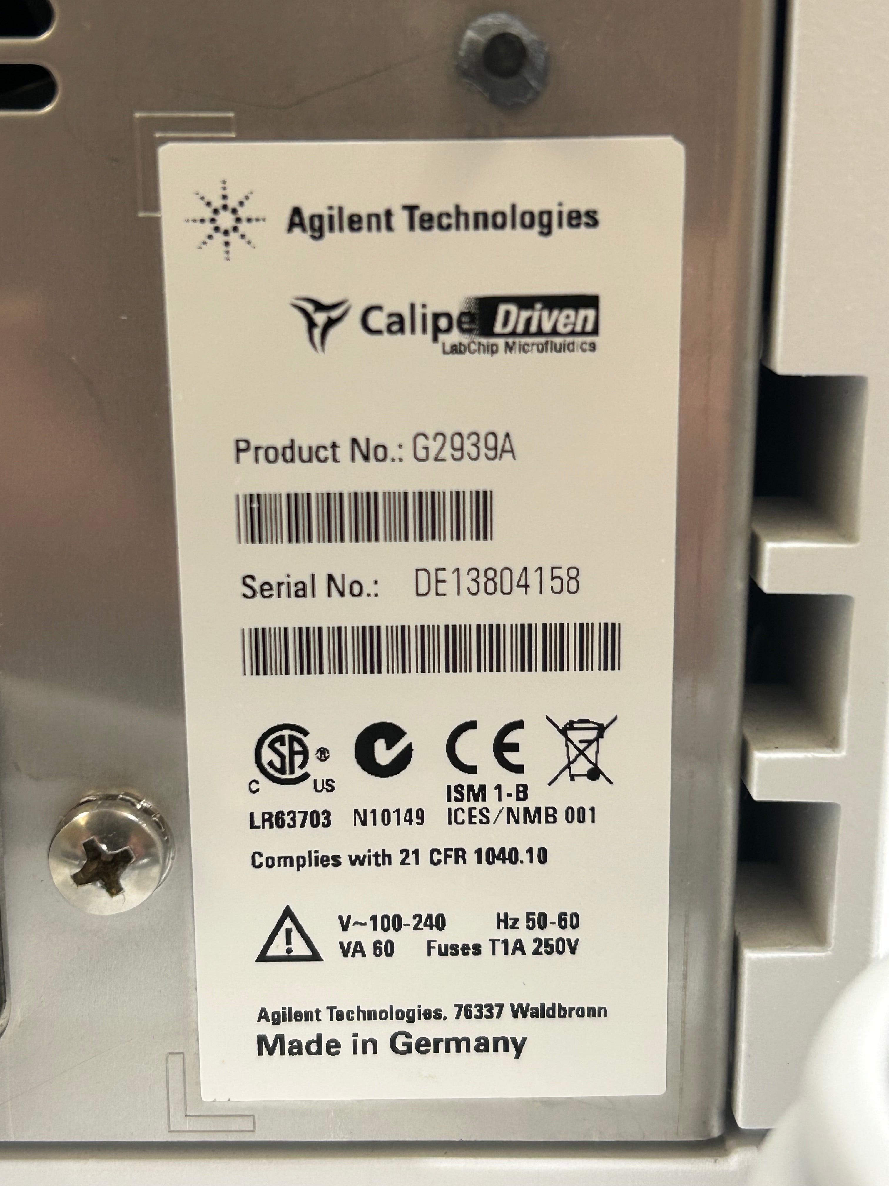 Agilent 2100 Electrophoresis Bioanalyzer