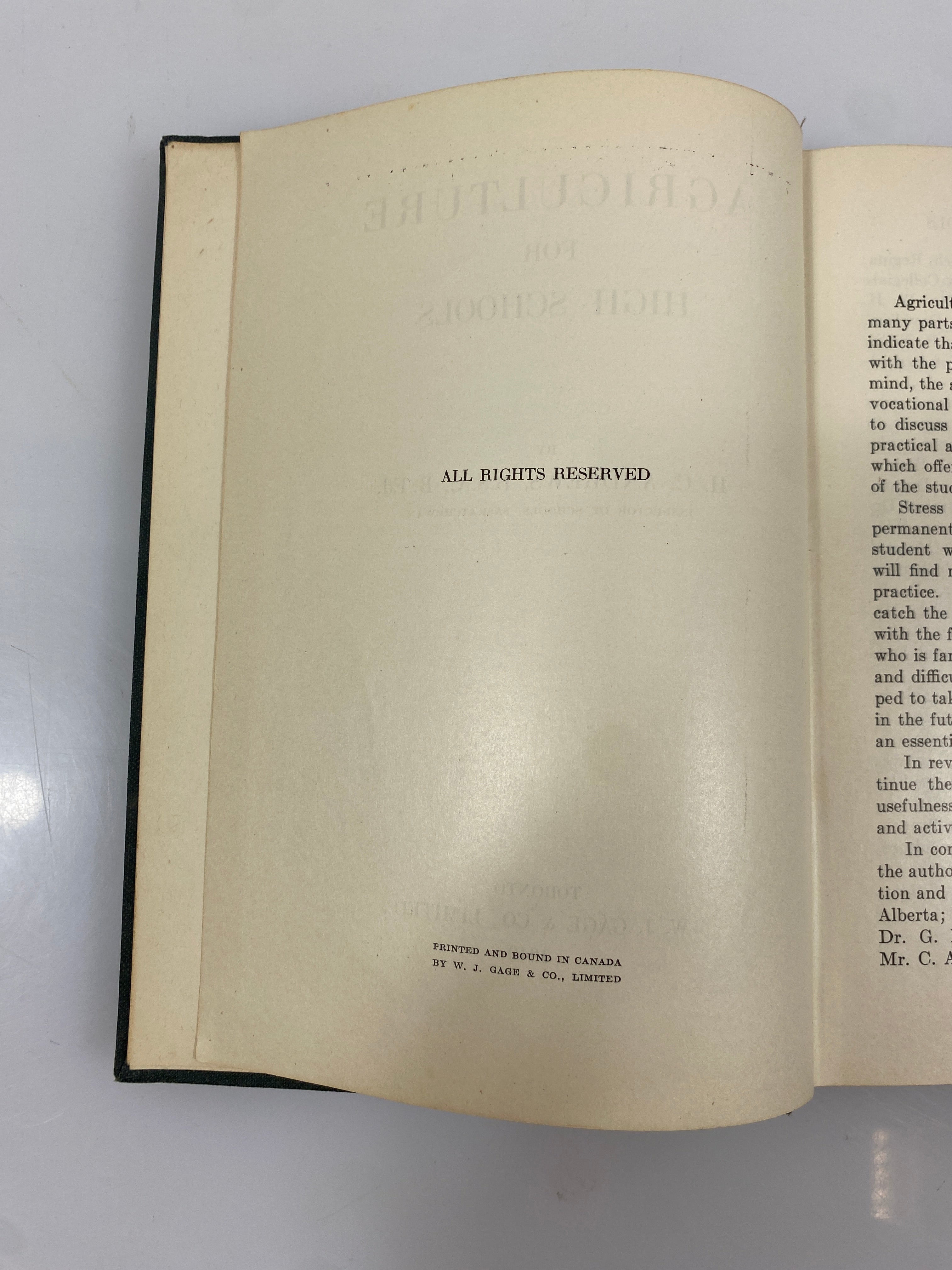 Agriculture for High Schools by H.C. Andrews 1940 Vintage HC Textbook