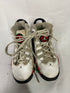 Air Jordan 6 Rings Boys High Top Sneakers in White, Red, and Black Boys Size 7Y
