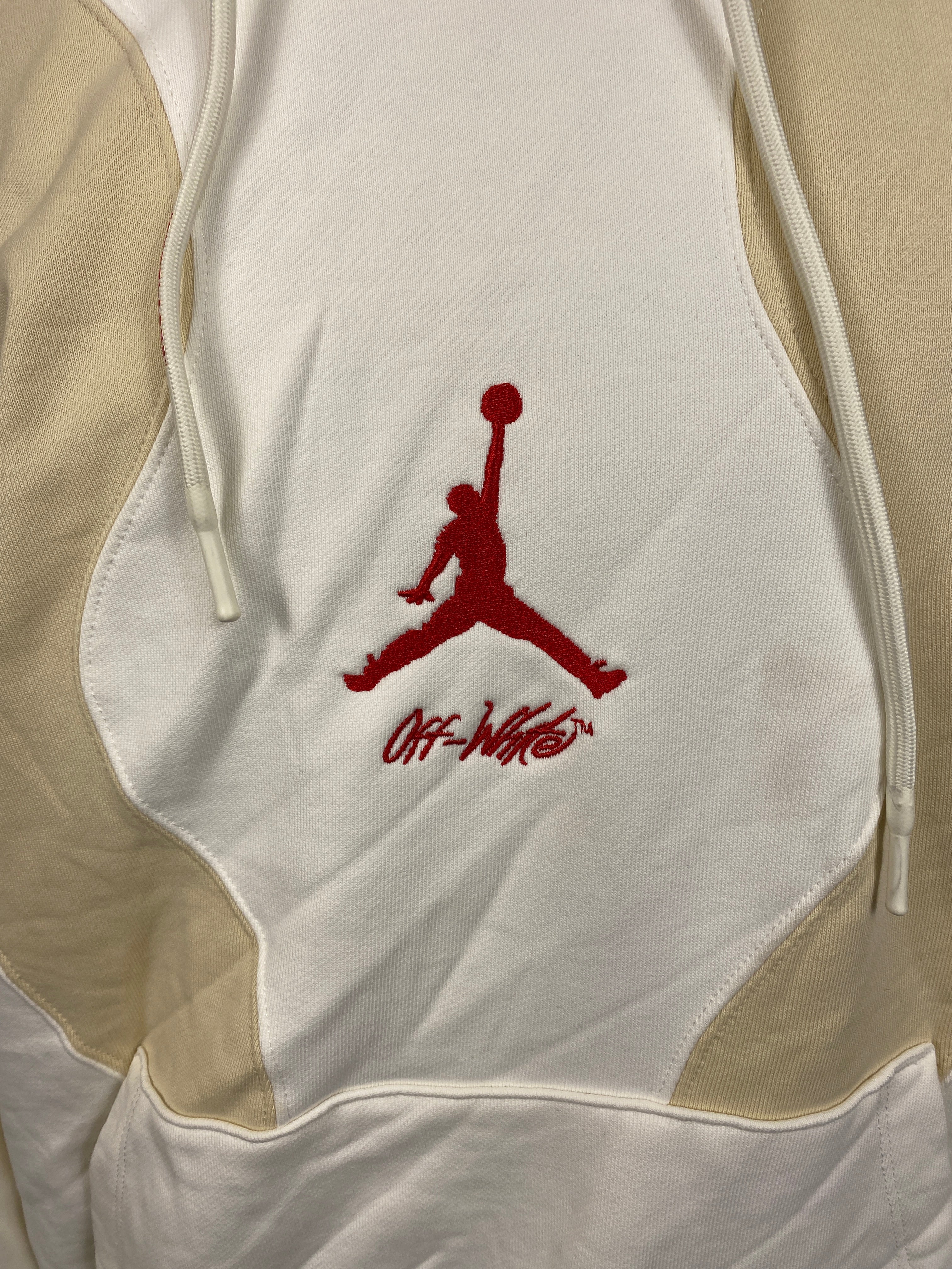 Air Jordan x Off White White and Tan Hoodie Men's Size L