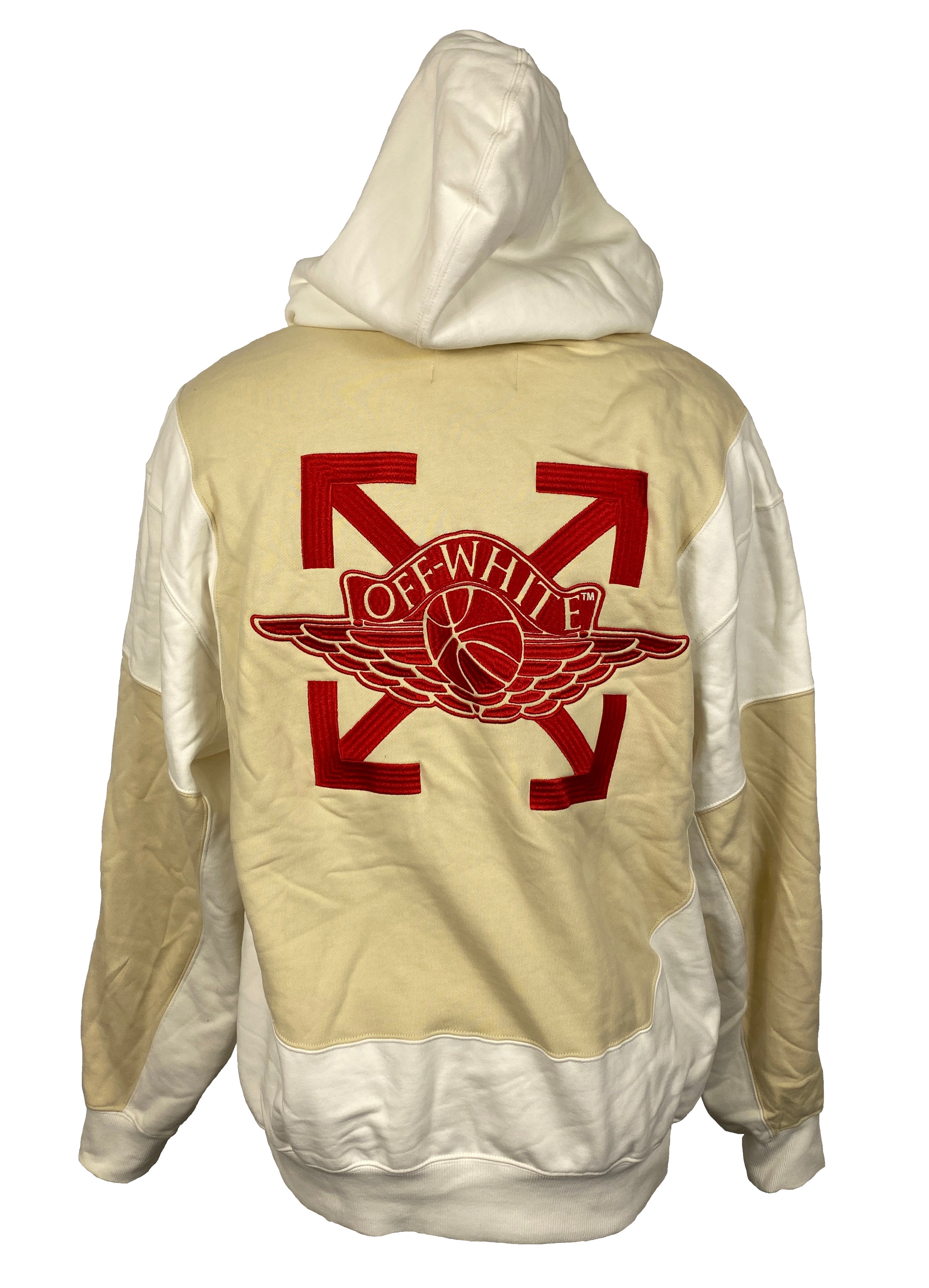 Air Jordan x Off White White and Tan Hoodie Men's Size L