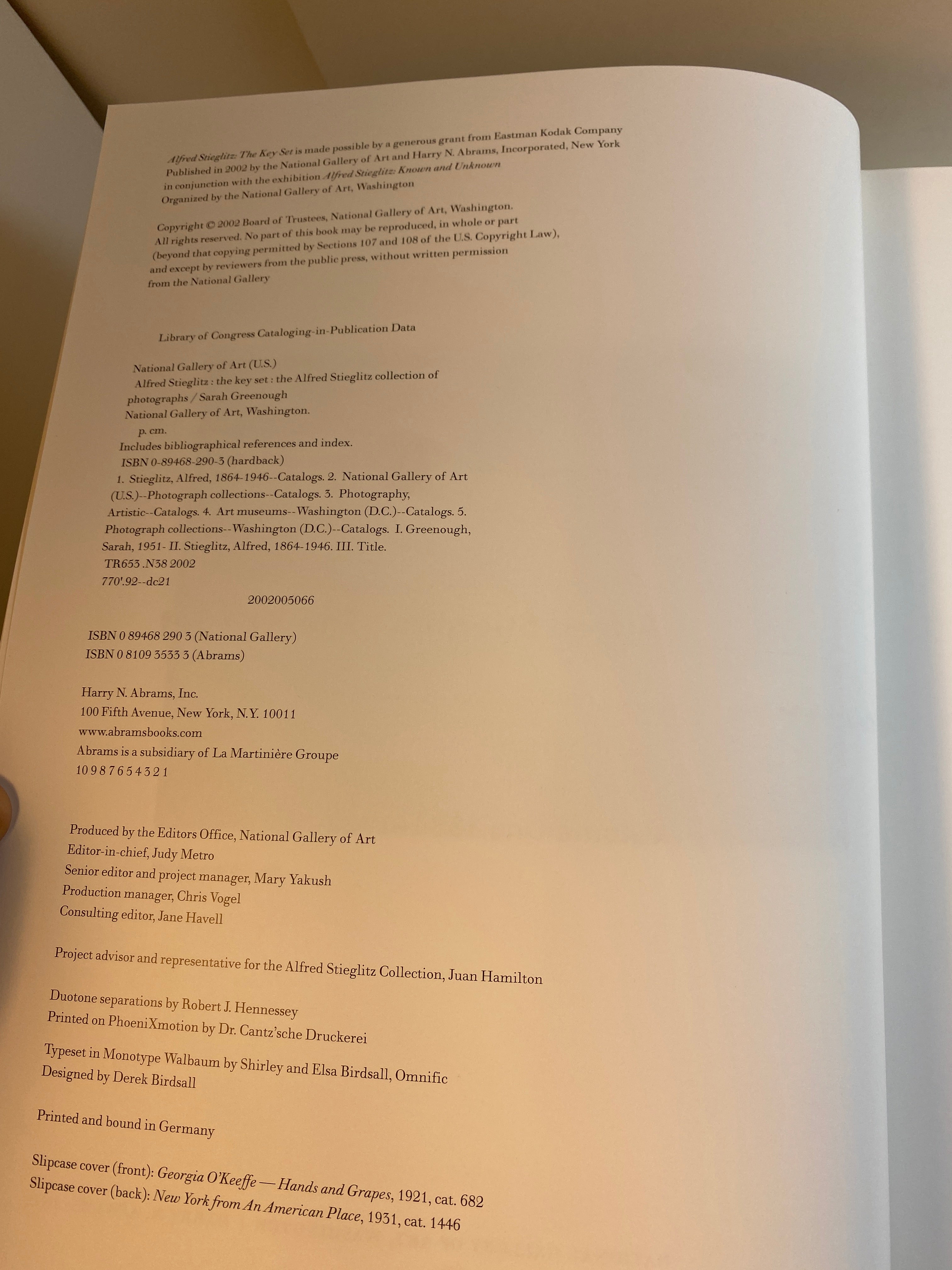Alfred Stieglitz Set 1886-1937 w/ slipcase HC 2002