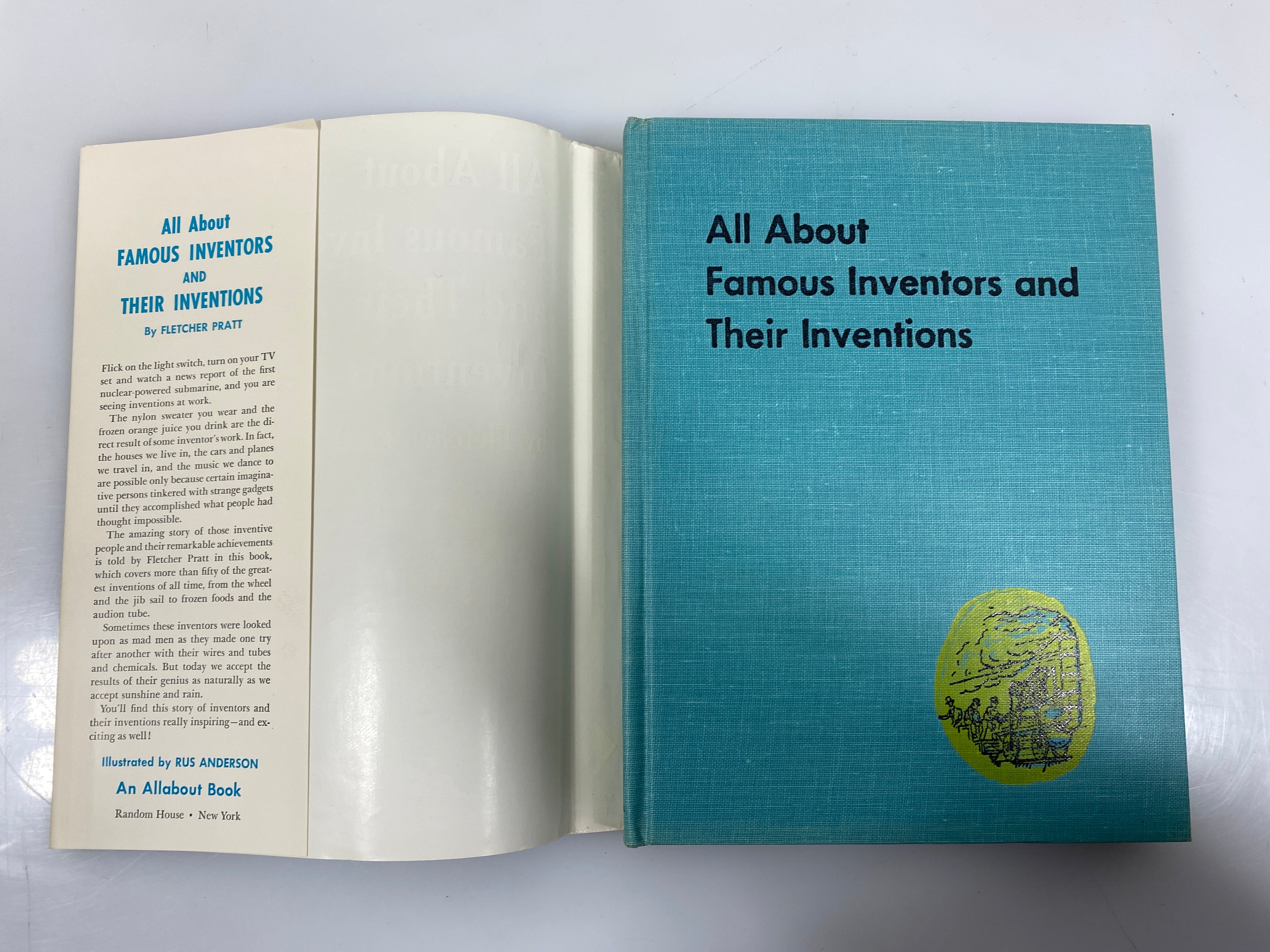 All About Famous Inventors Fletcher Pratt Random House 1955 HCDJ