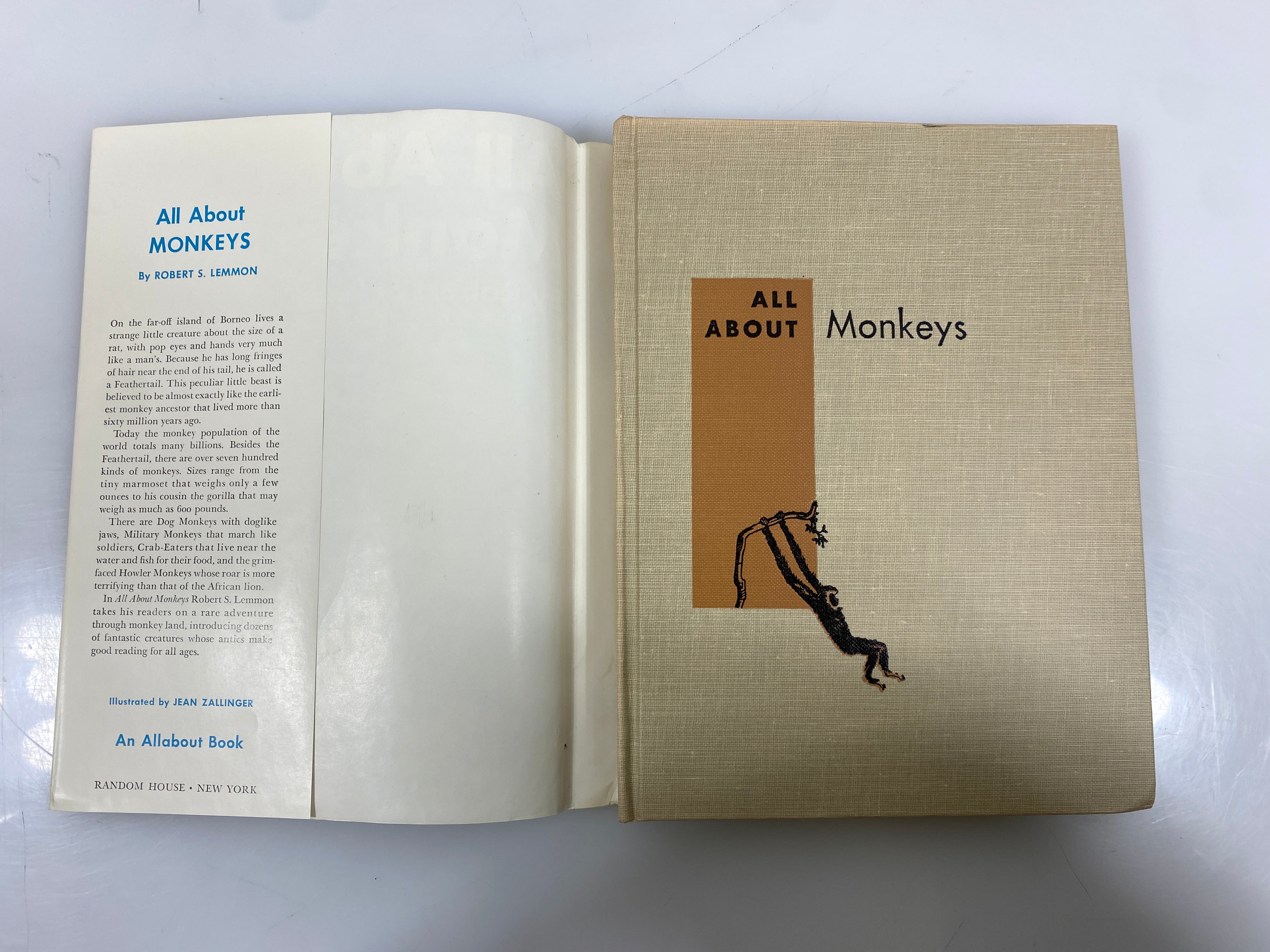 All About Monkey Robert S. Lemmon Random House 2nd Print 1958 HCDJ