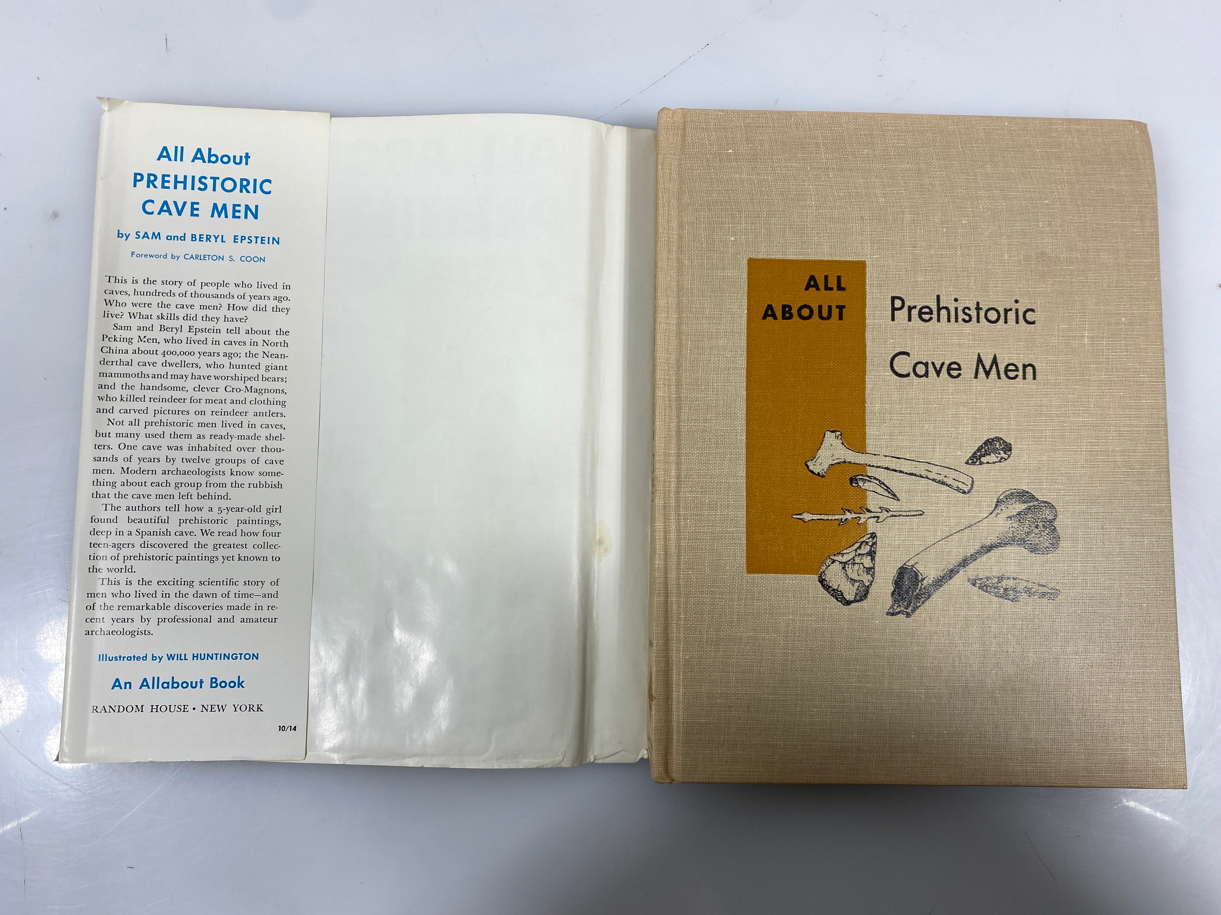 All About Prehistoric Cave Men Sam & Beryl Epstein Random House 1959 HCDJ