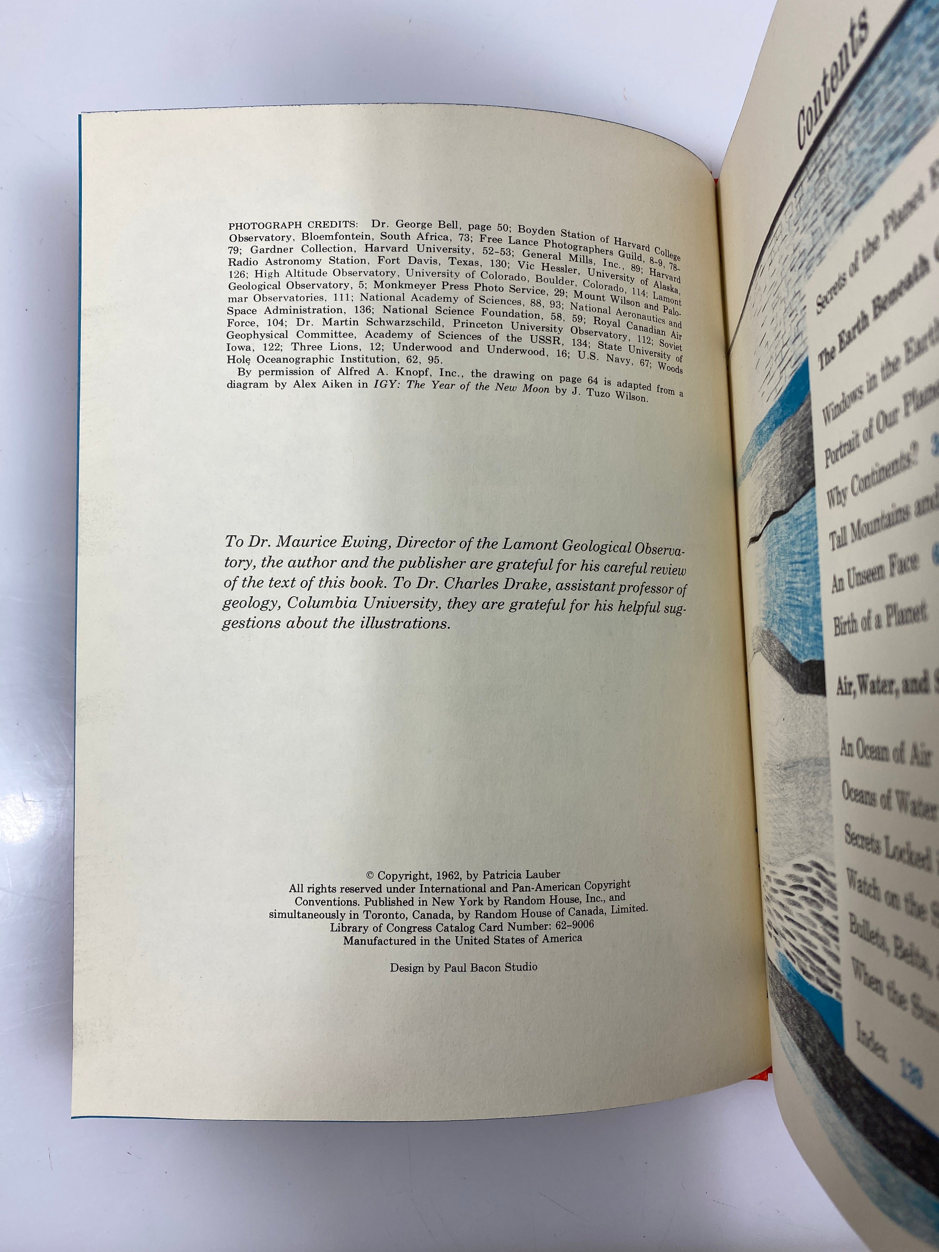 All About the Planet Earth Patricia Lauber Random House 1962 HC