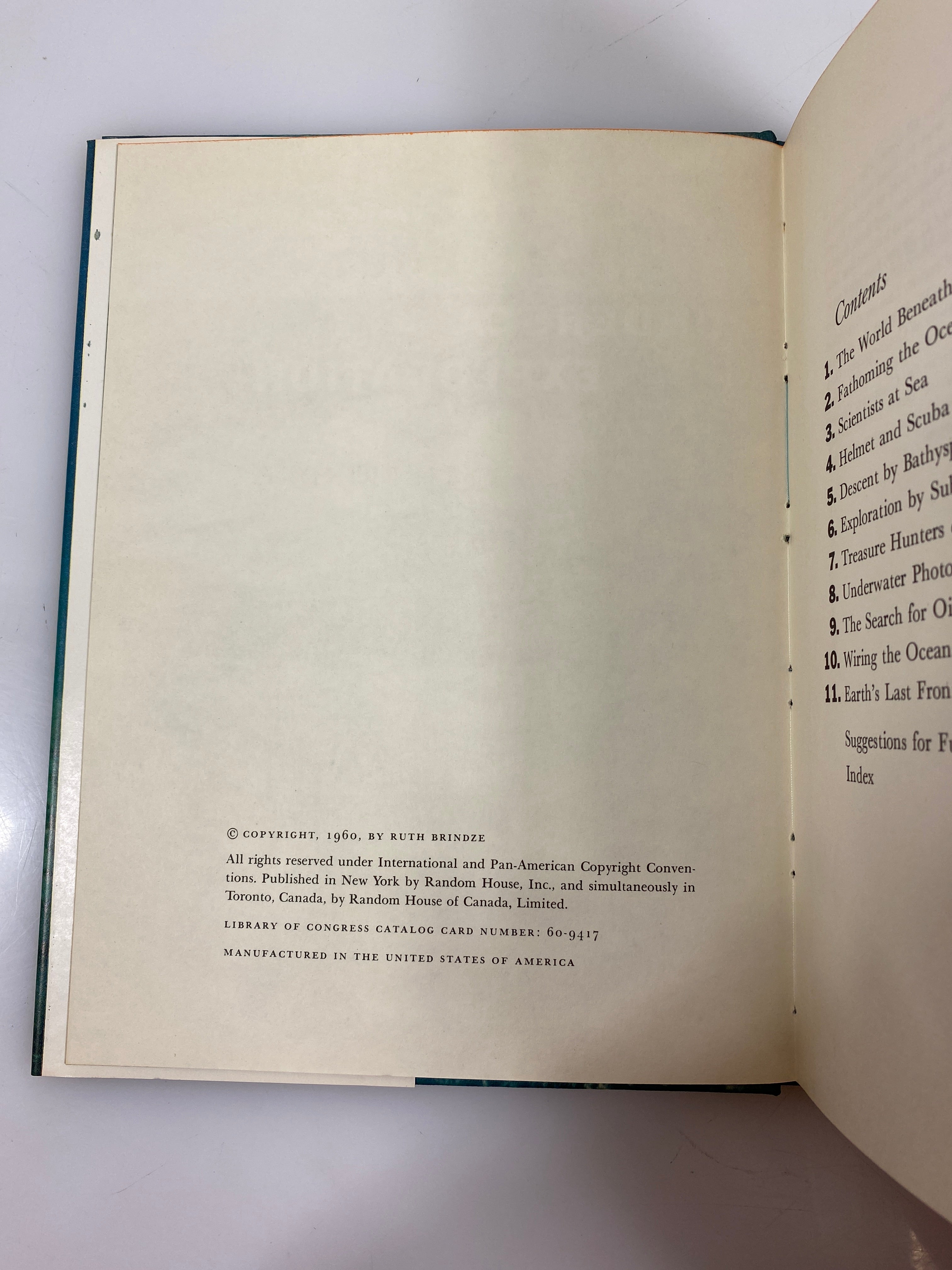 All About Undersea Exploration Ruth Brindze Random House 1960 HCDJ