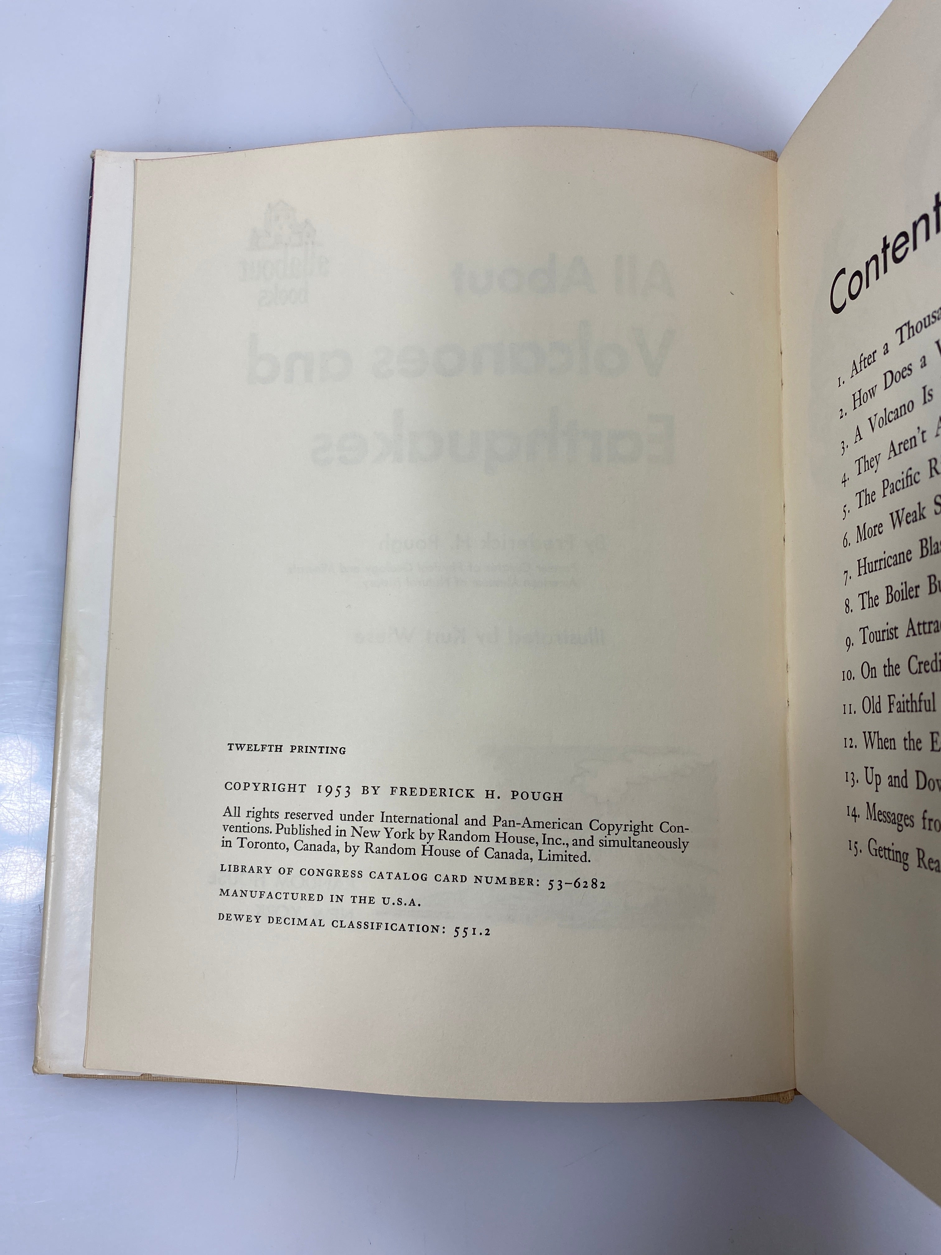 All About Volcanoes and Earthquakes Frederick Pough Random House 1953 HCDJ