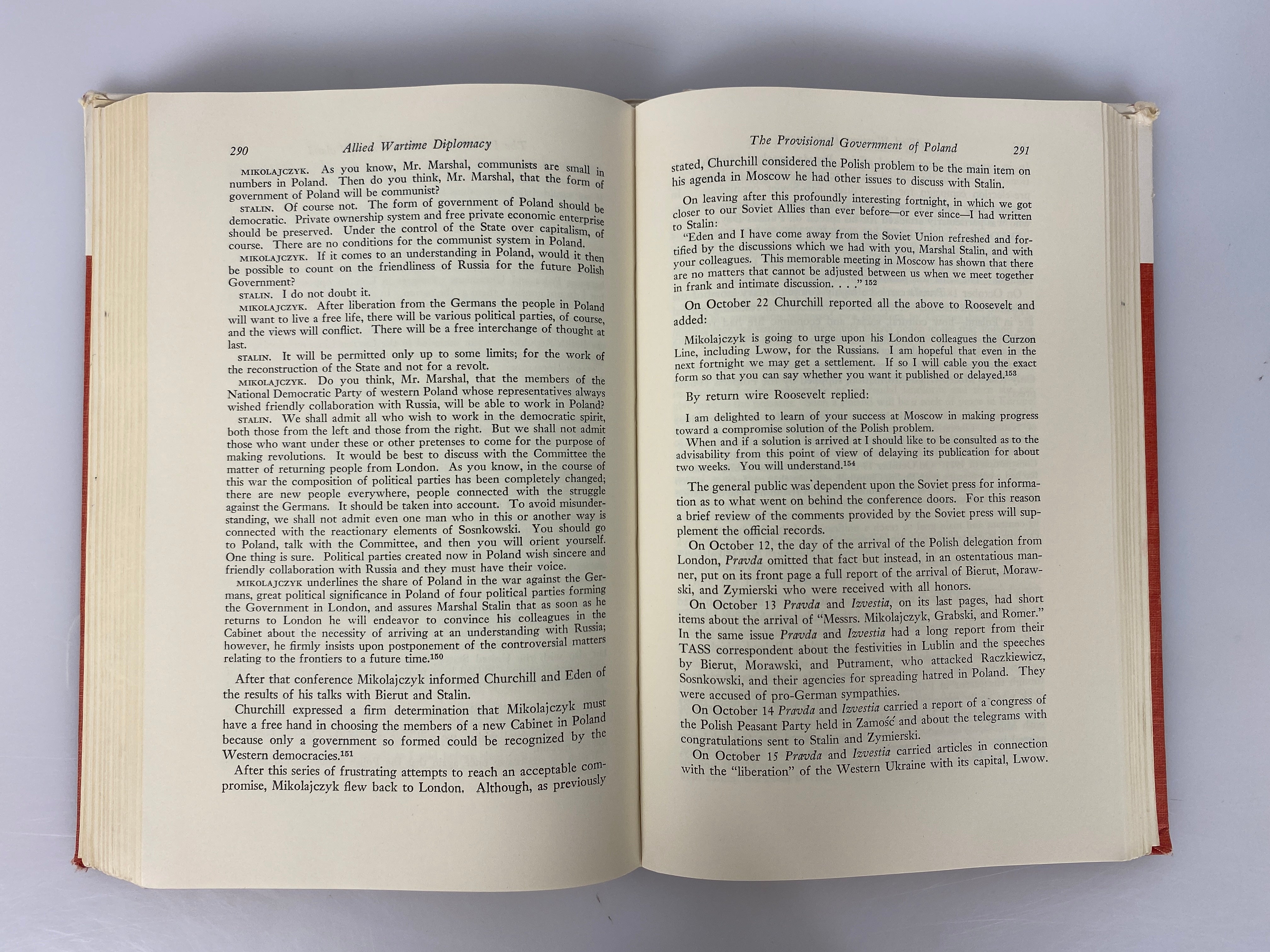 Allied Wartime Diplomacy A Pattern in Poland by Rozek 1958 Ex-Library HC