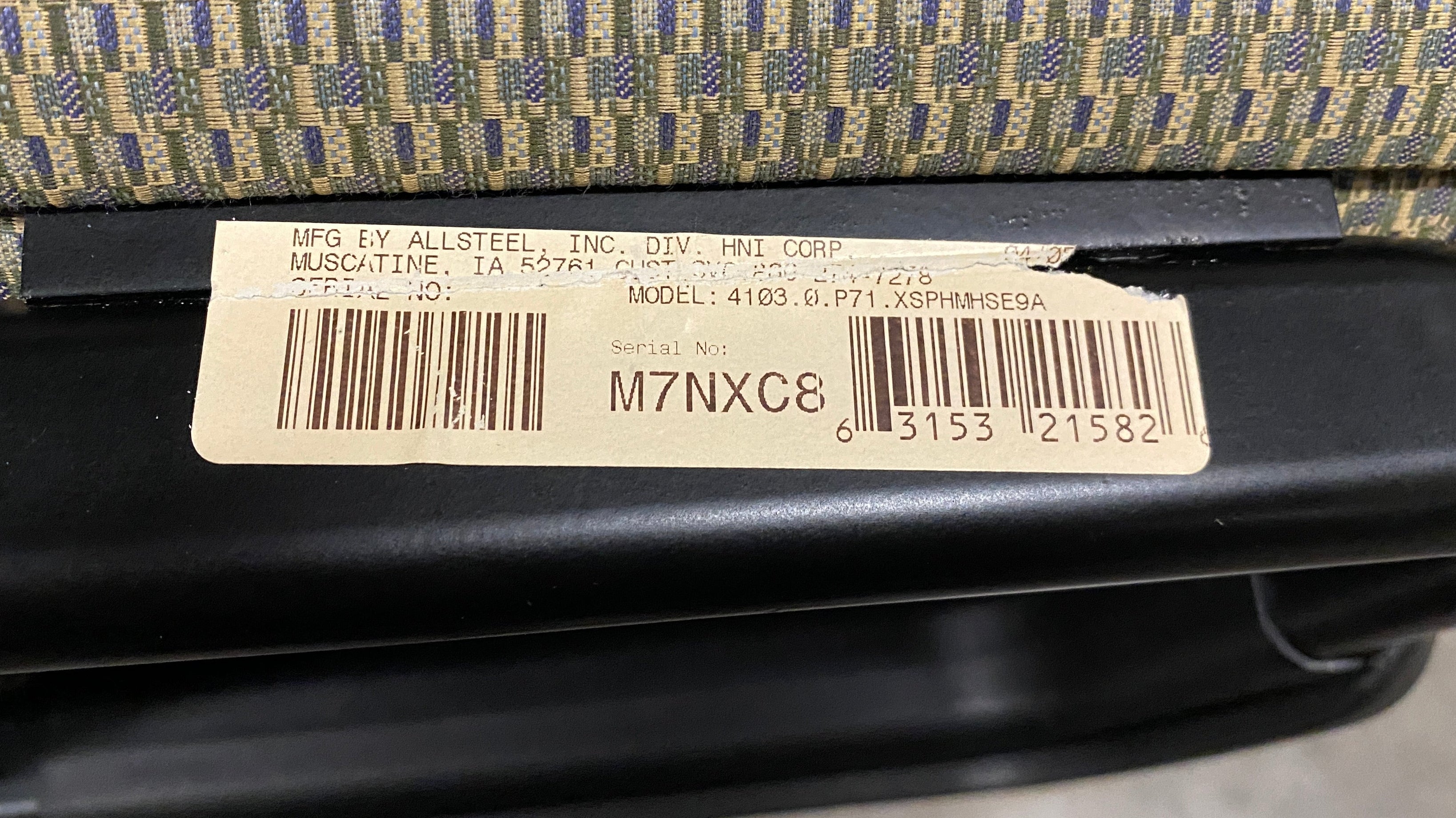 Allsteel #M7NXC8 Patterned Upholstered Office Chair