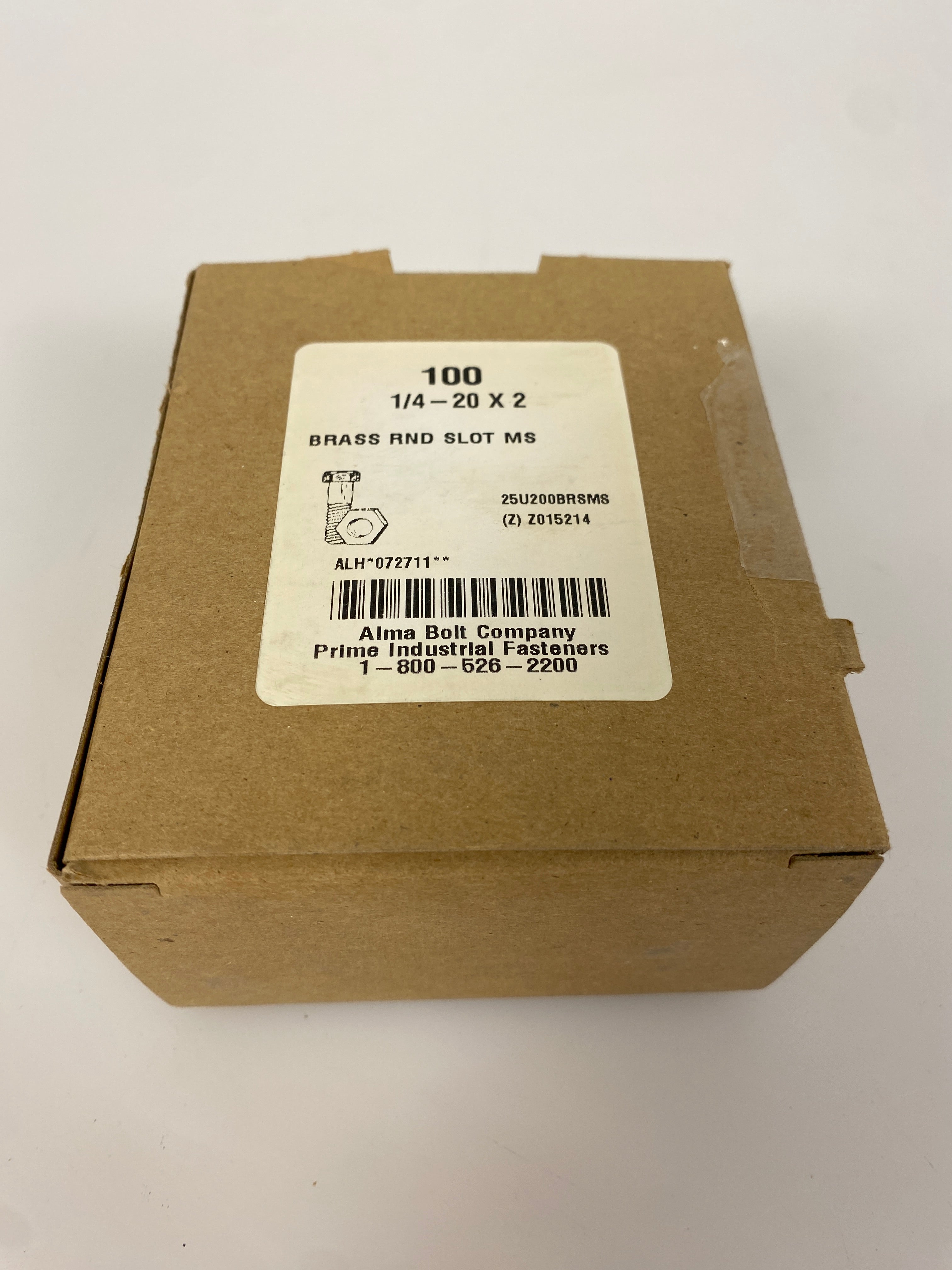 Alma Bolt Company Screw Round Slotted Brass Machine Screw
