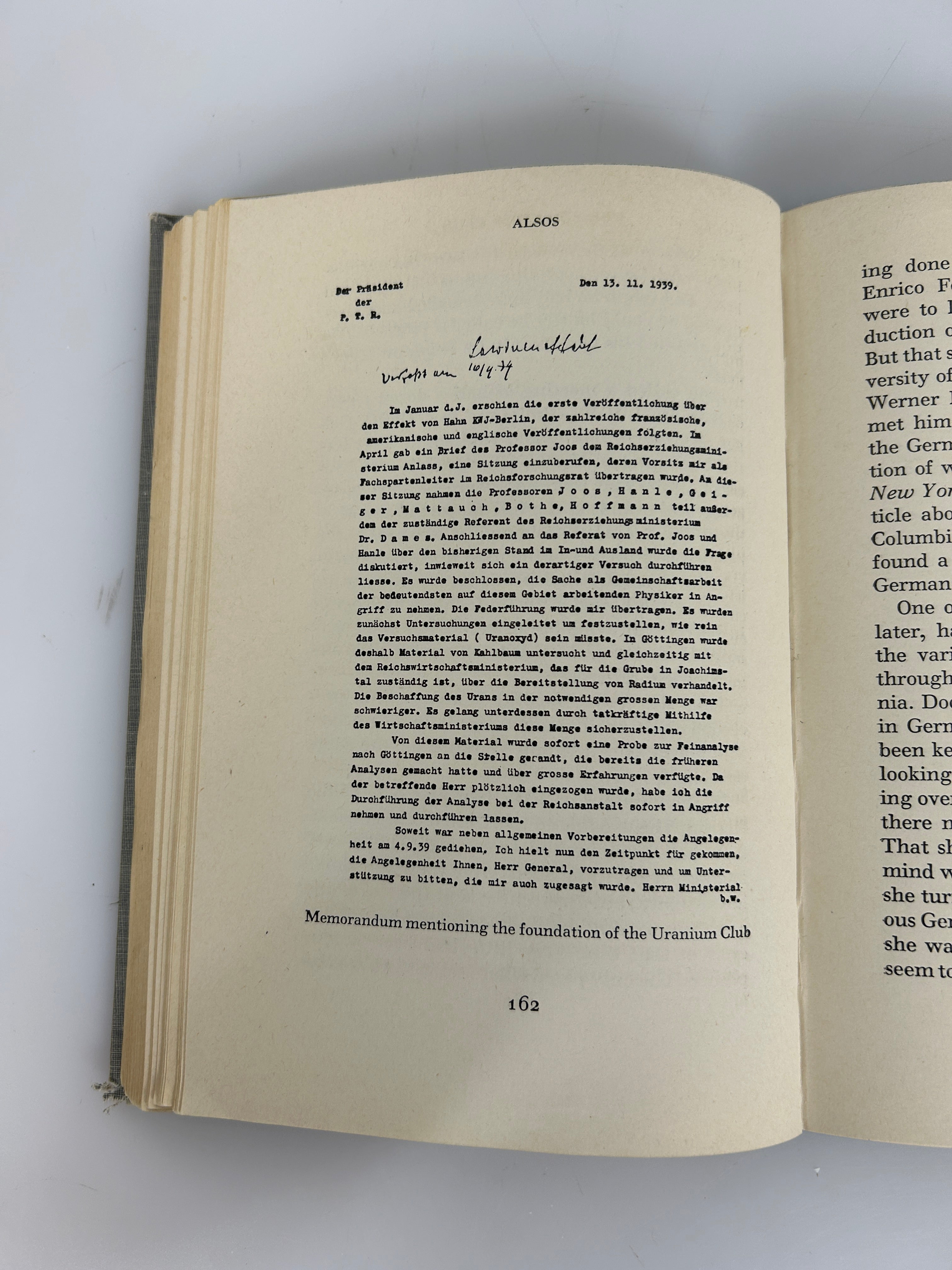 Alsos by Samuel Goudsmit Search for German Atomic Bomb 1947 Ex-Library HC