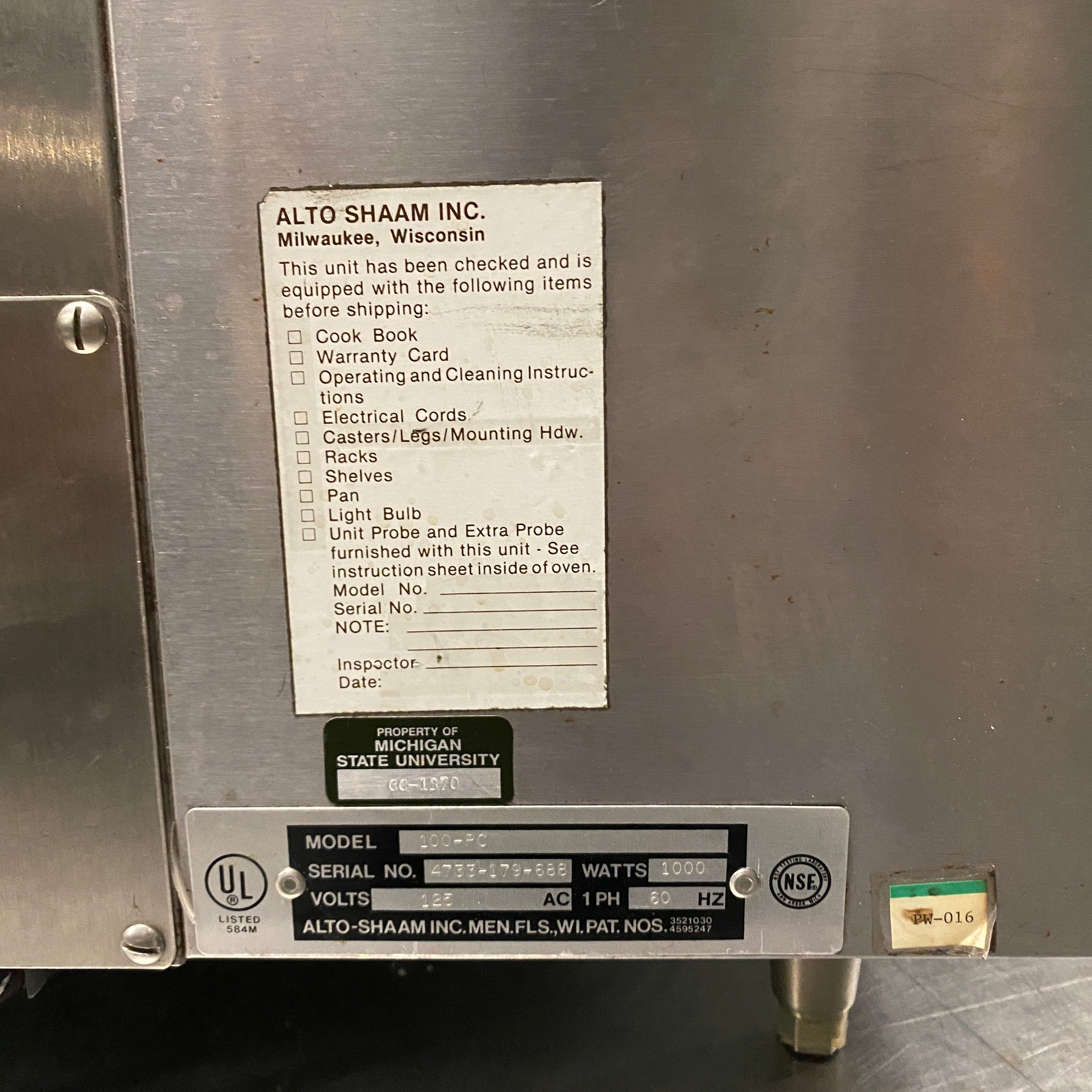 Alto Shaam Inc #100-PC Popcorn Warmer