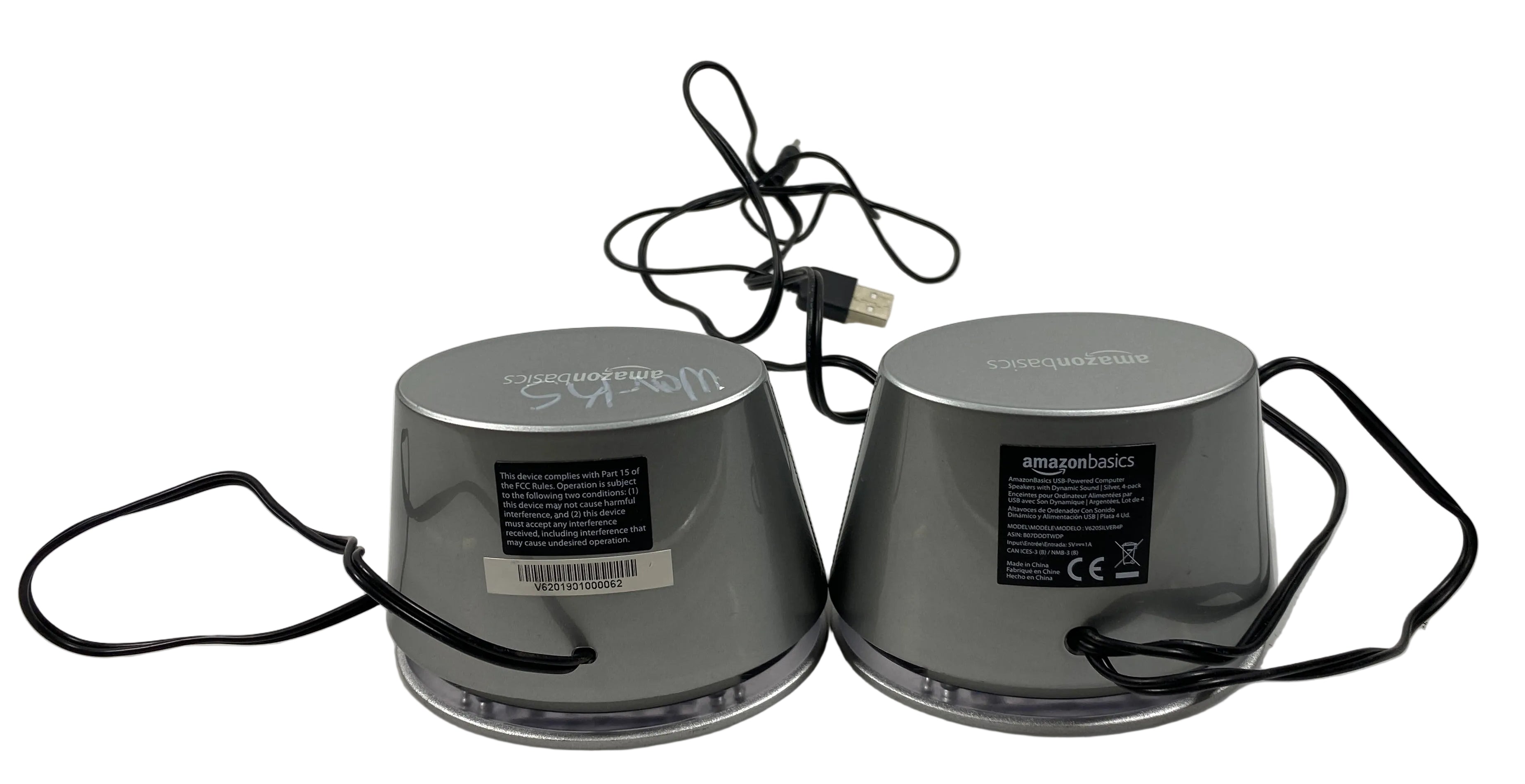 Amazon Basics V620SILVER4P Computer Speakers
