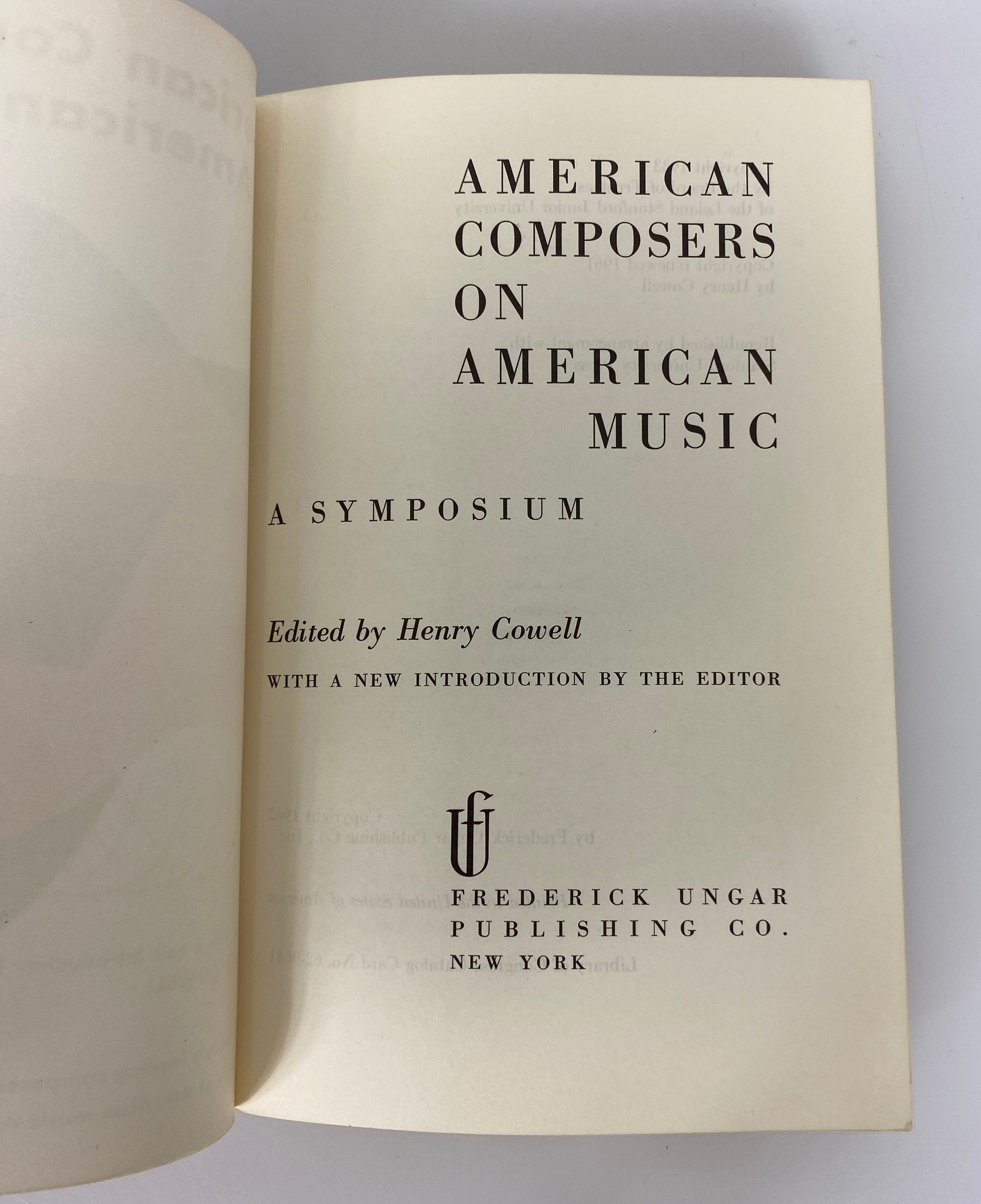 American Composers on American Music by Henry Cowell 1962 SC