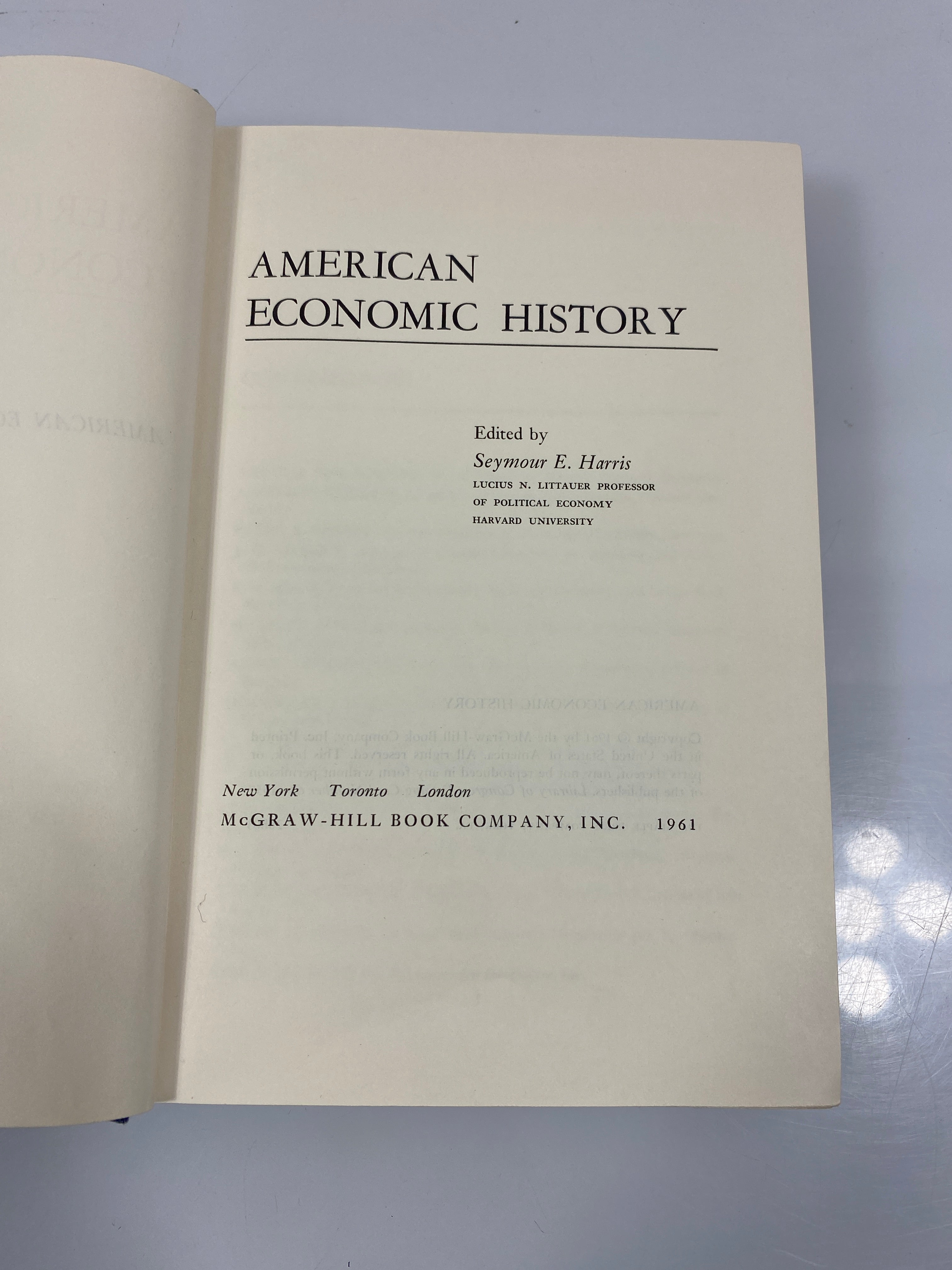 American Economic History by Seymour Harris Ex-library 1961 HC