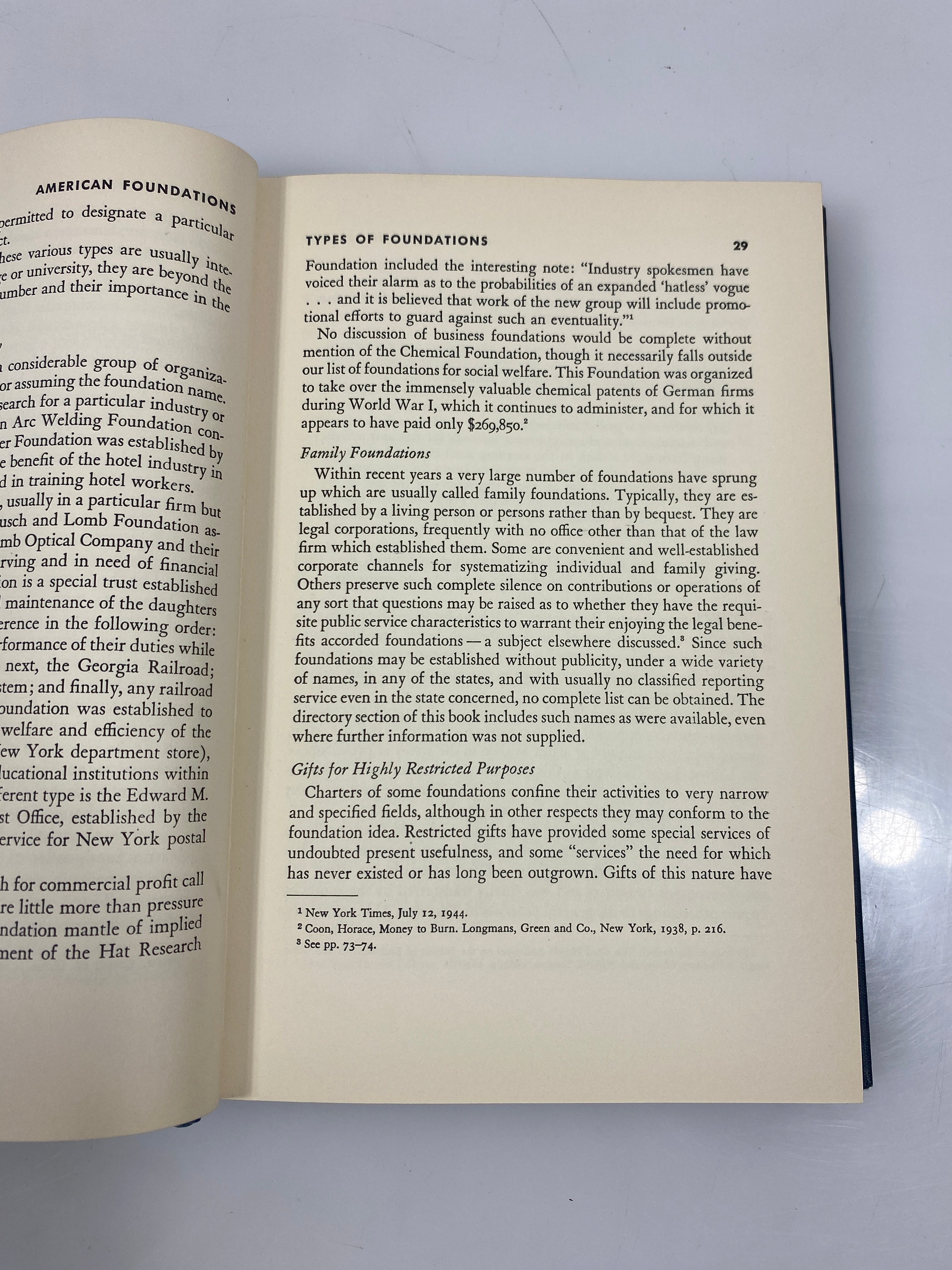 American Foundations for Social Welfare by Harrison/Andrews 1948 HC