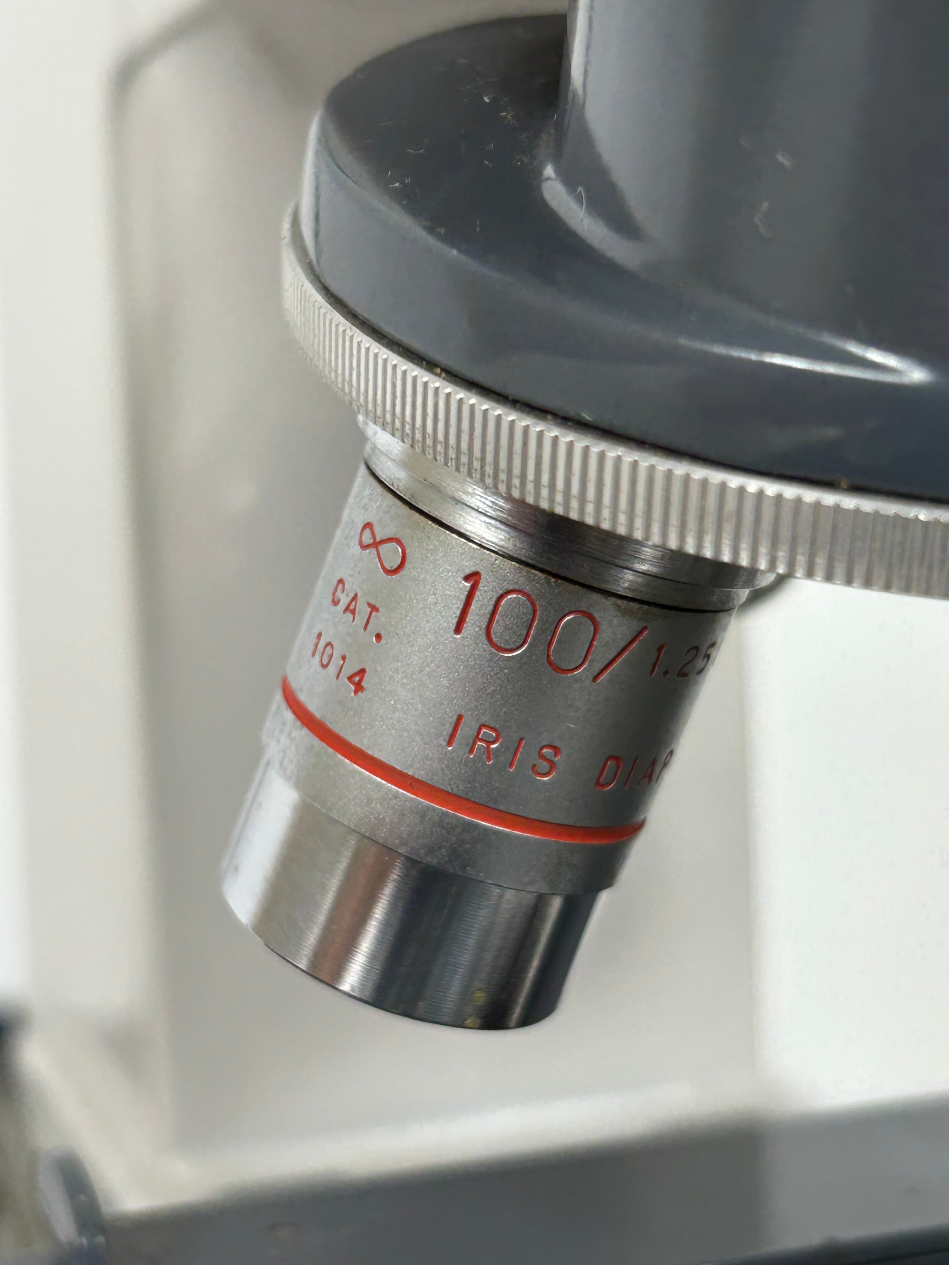 American Optical One-Ten Microstar Trinocular Laboratory Microscope with Polaroid Camera Attatchment *Untested*