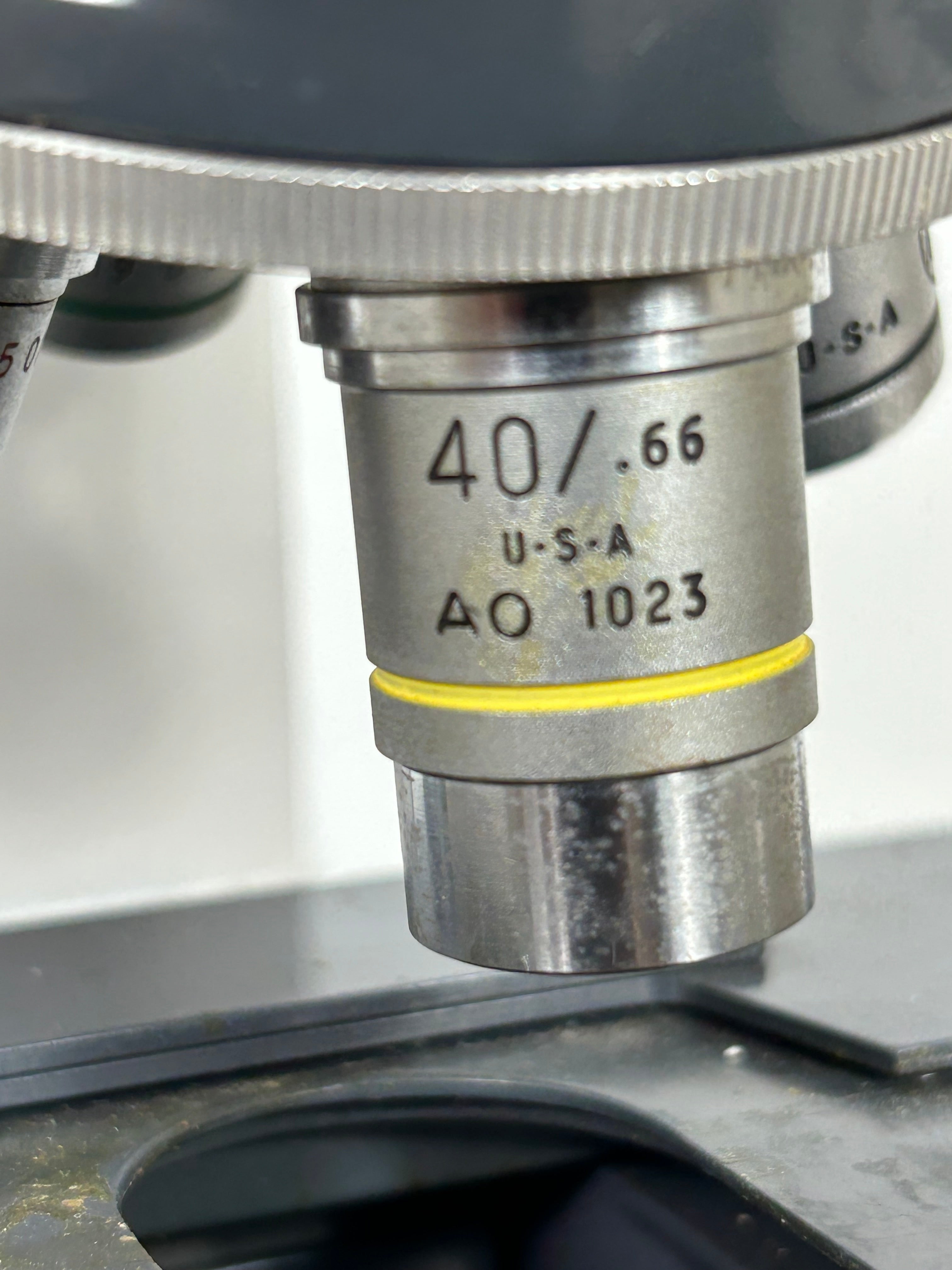 American Optical One-Ten Microstar Trinocular Laboratory Microscope with Polaroid Camera Attatchment *Untested*