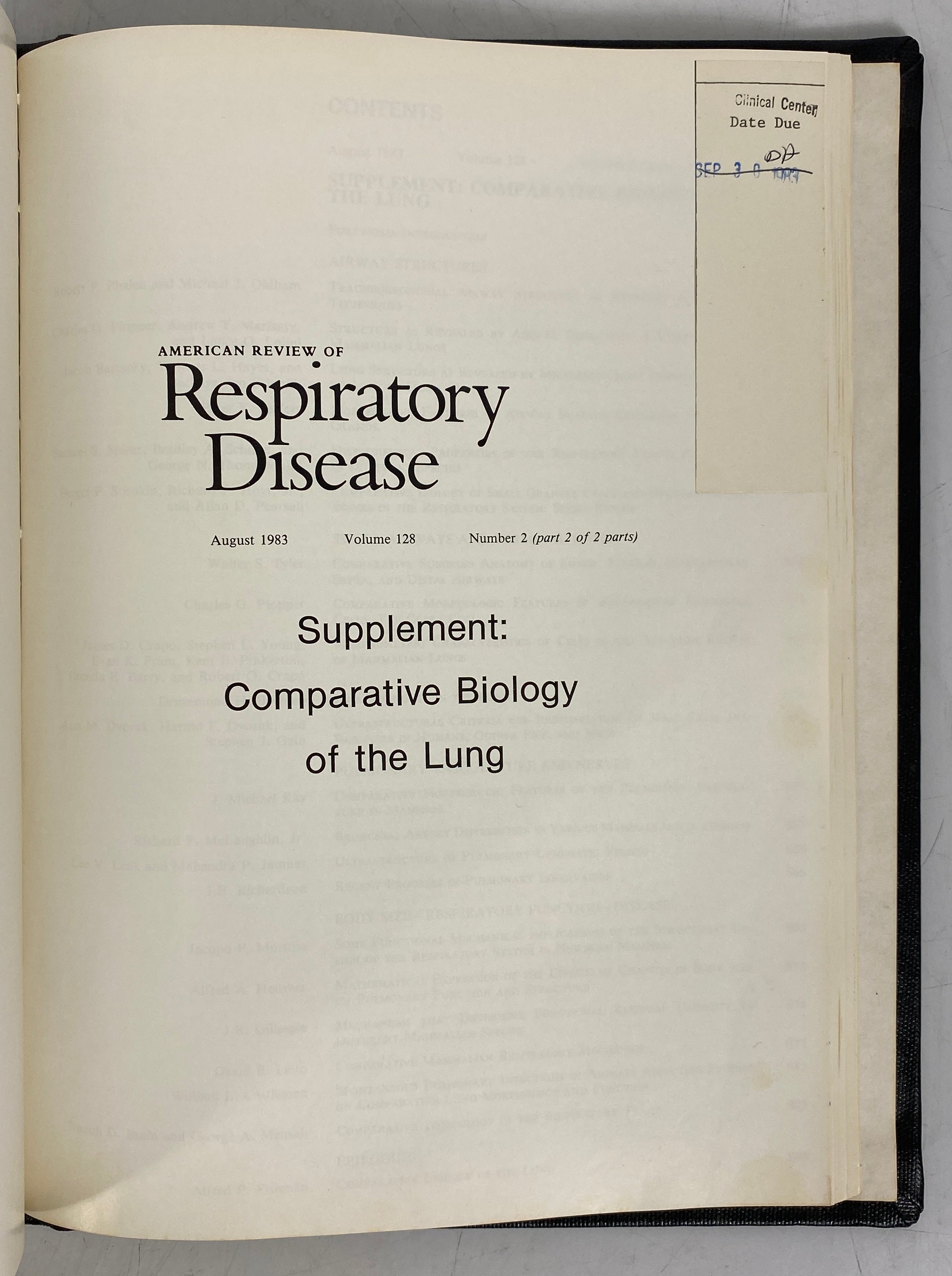 American Review of Respiratory Disease Vol 128 July-Dec 1983 HC