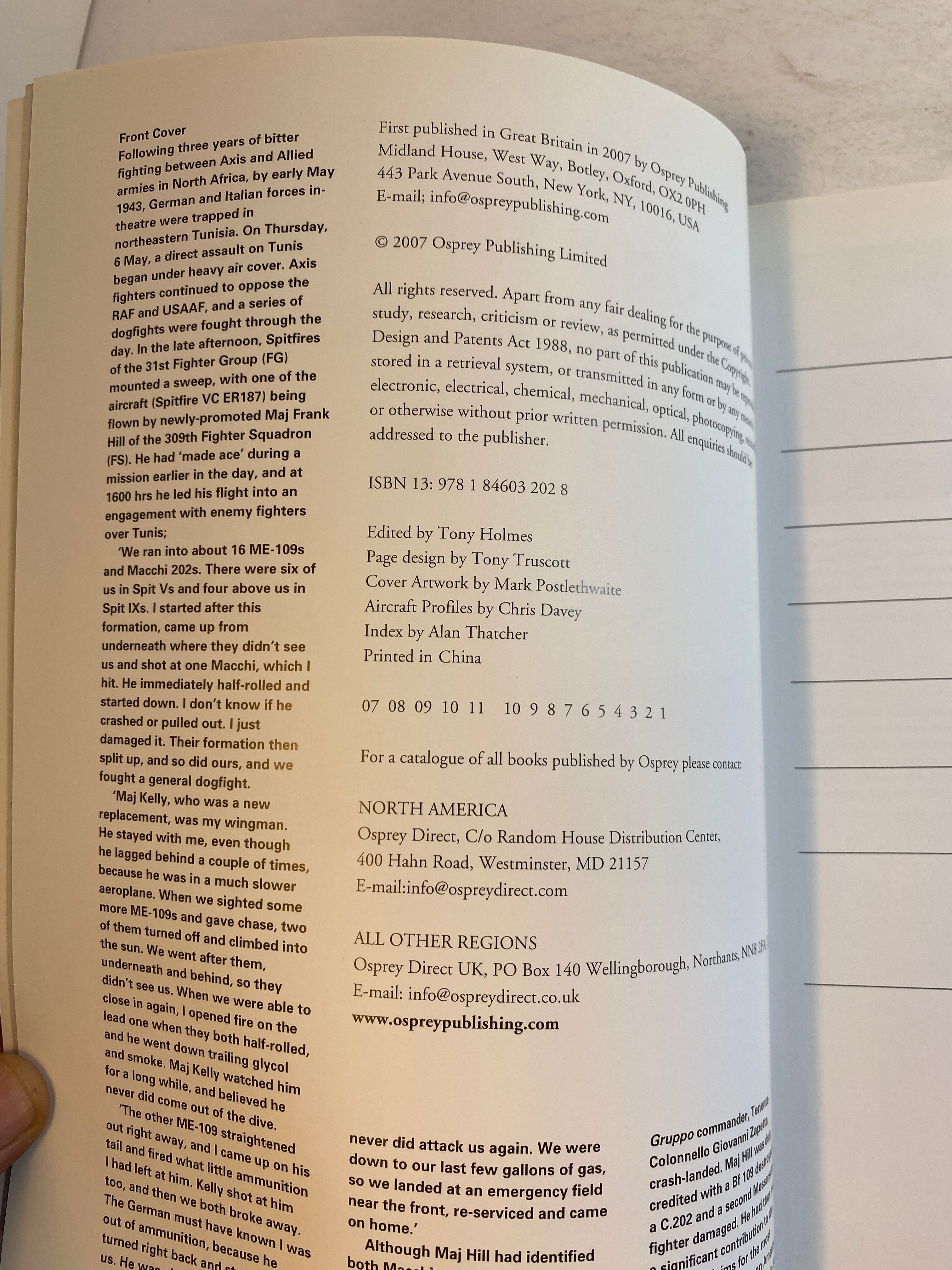 American Spitfire Aces of World War 2 Osprey #80 2007