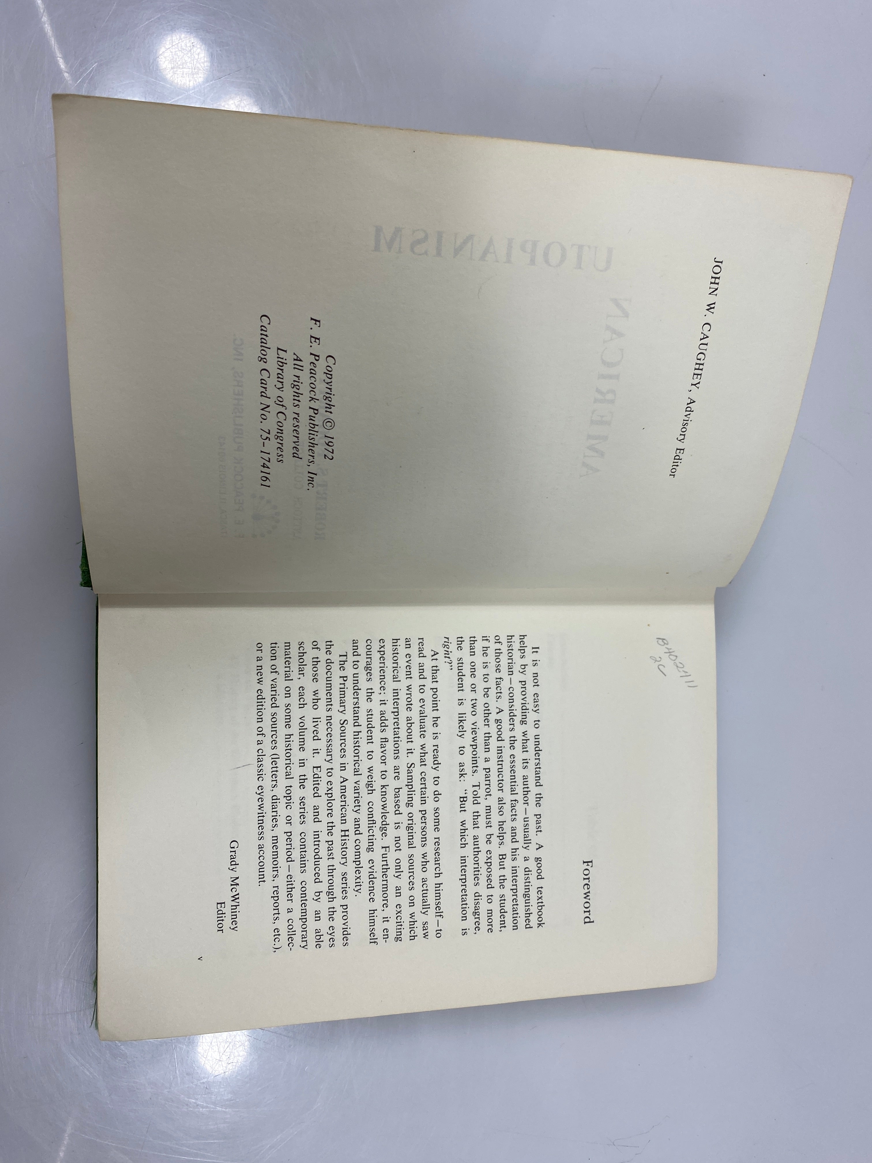 American Utopianism by Fogarty Ex-library 1972 HC