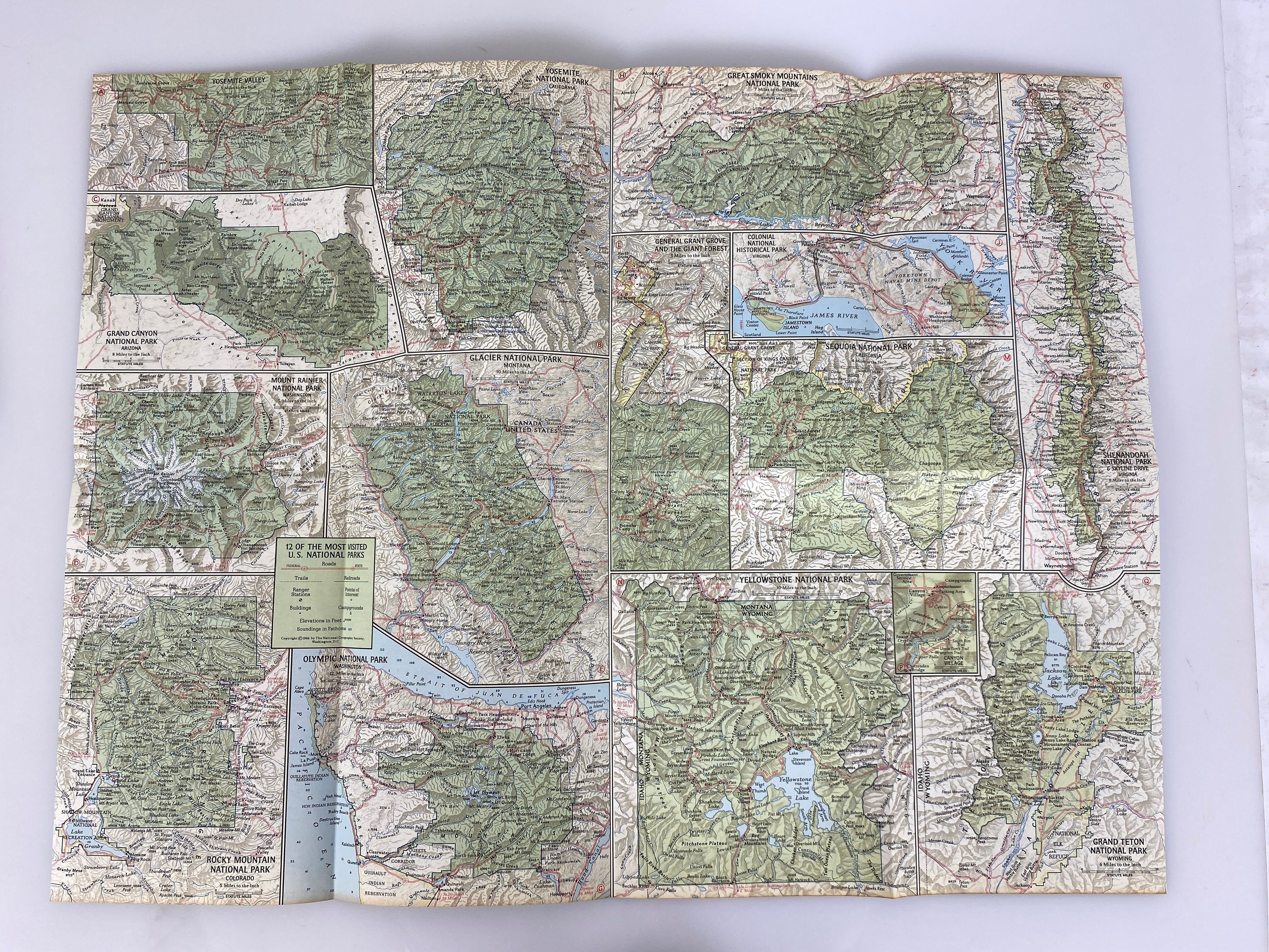 America's Wonderlands The National Parks w Map 1966 Nat Geo HC