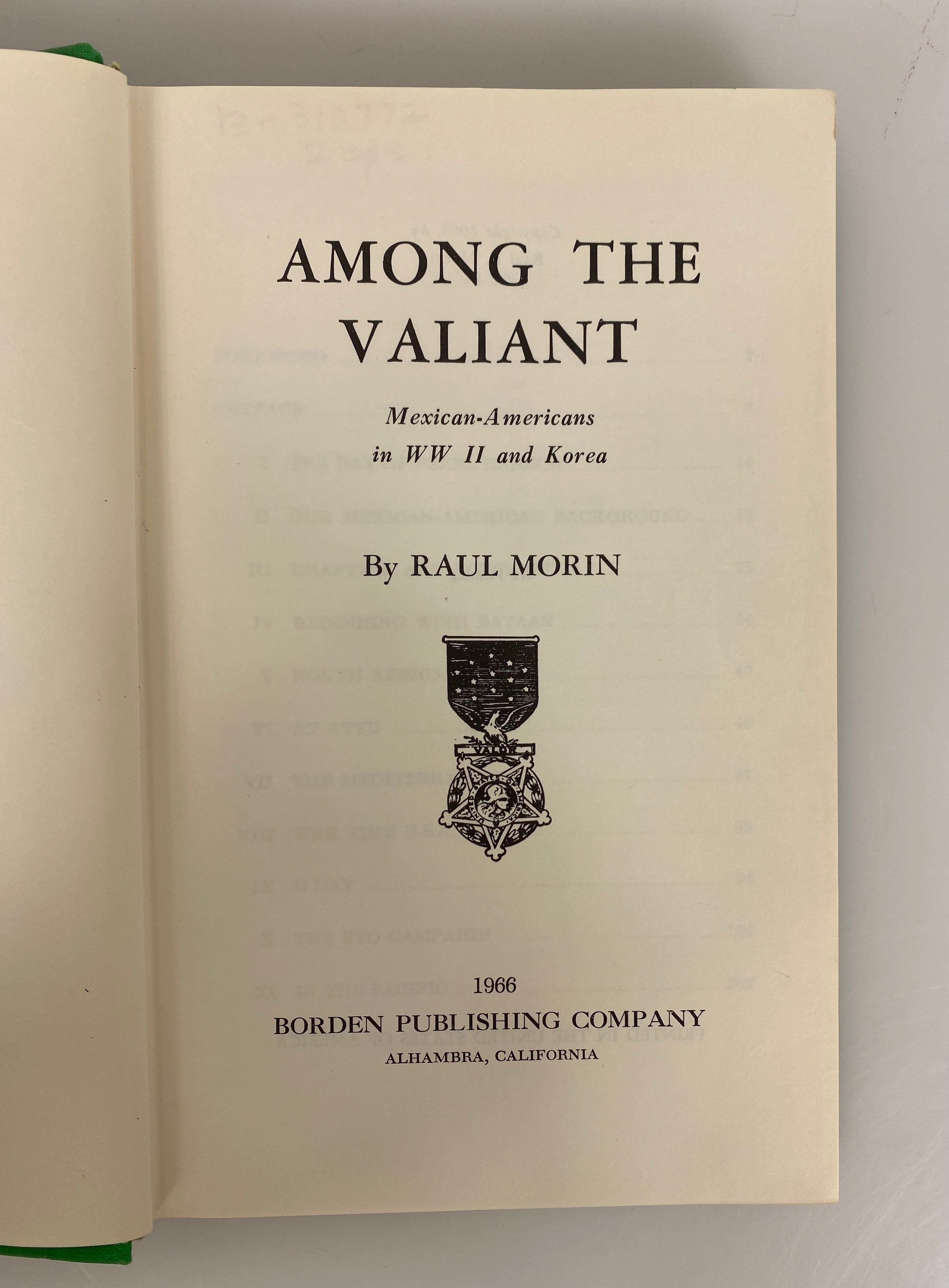 Among the Valiant by Morin Mexican Americans in WWII & Korea 1966 Ex-Library HC