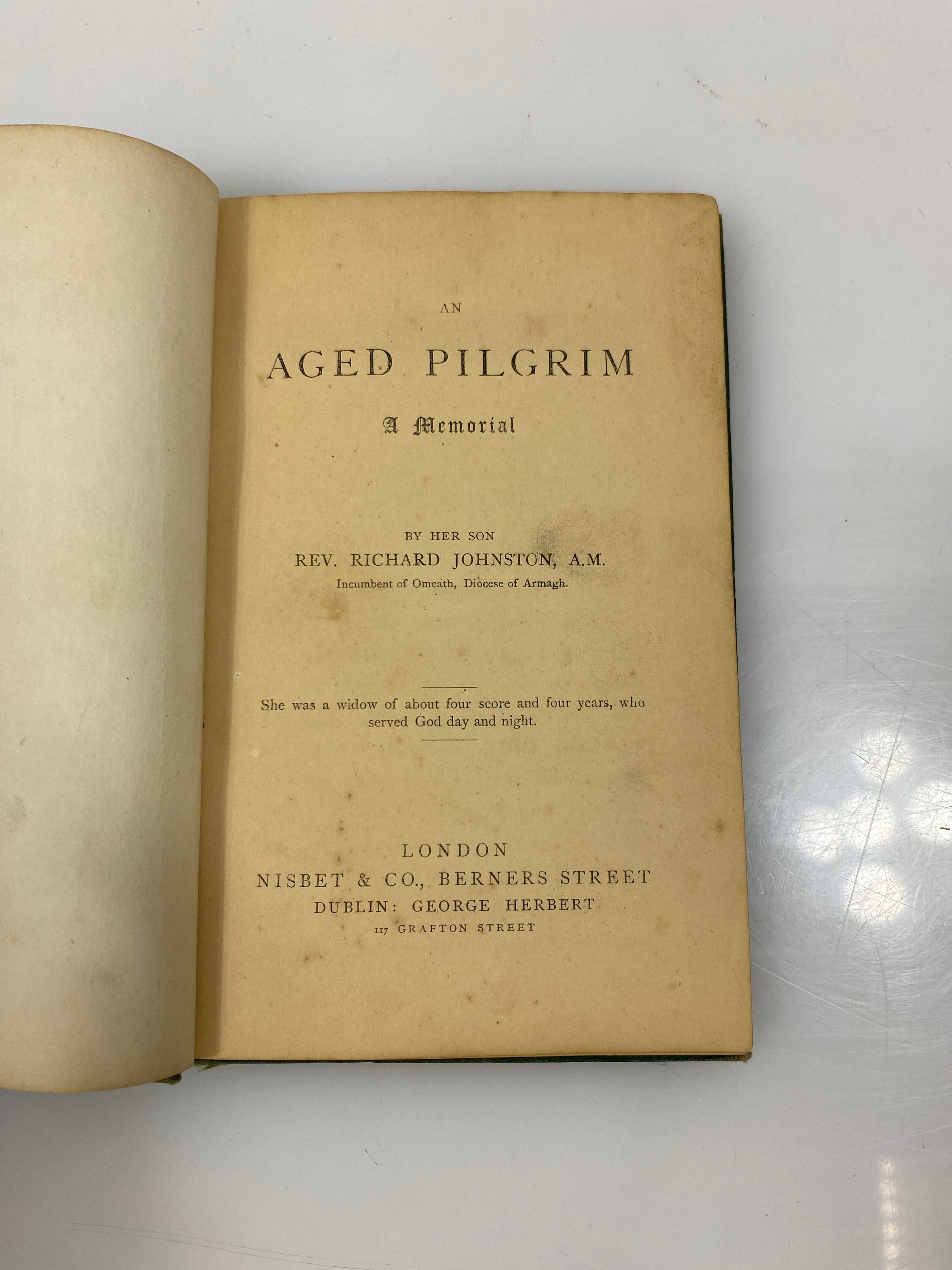 An Aged Pilgrim A Memorial by Johnston c.1870 HC