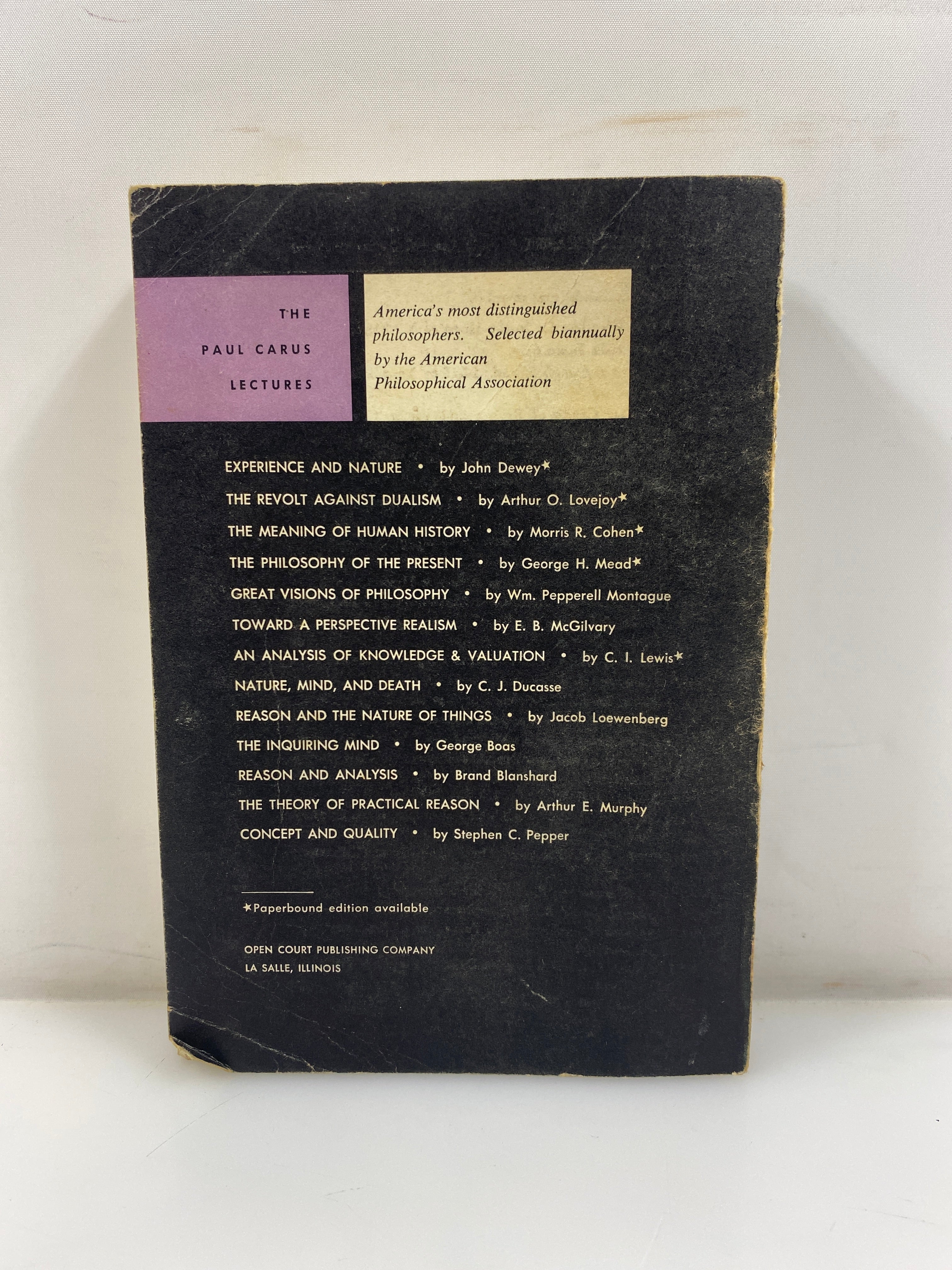 An Analysis of Knowledge & Valuation C.I. Lewis 1971 4th Print SC
