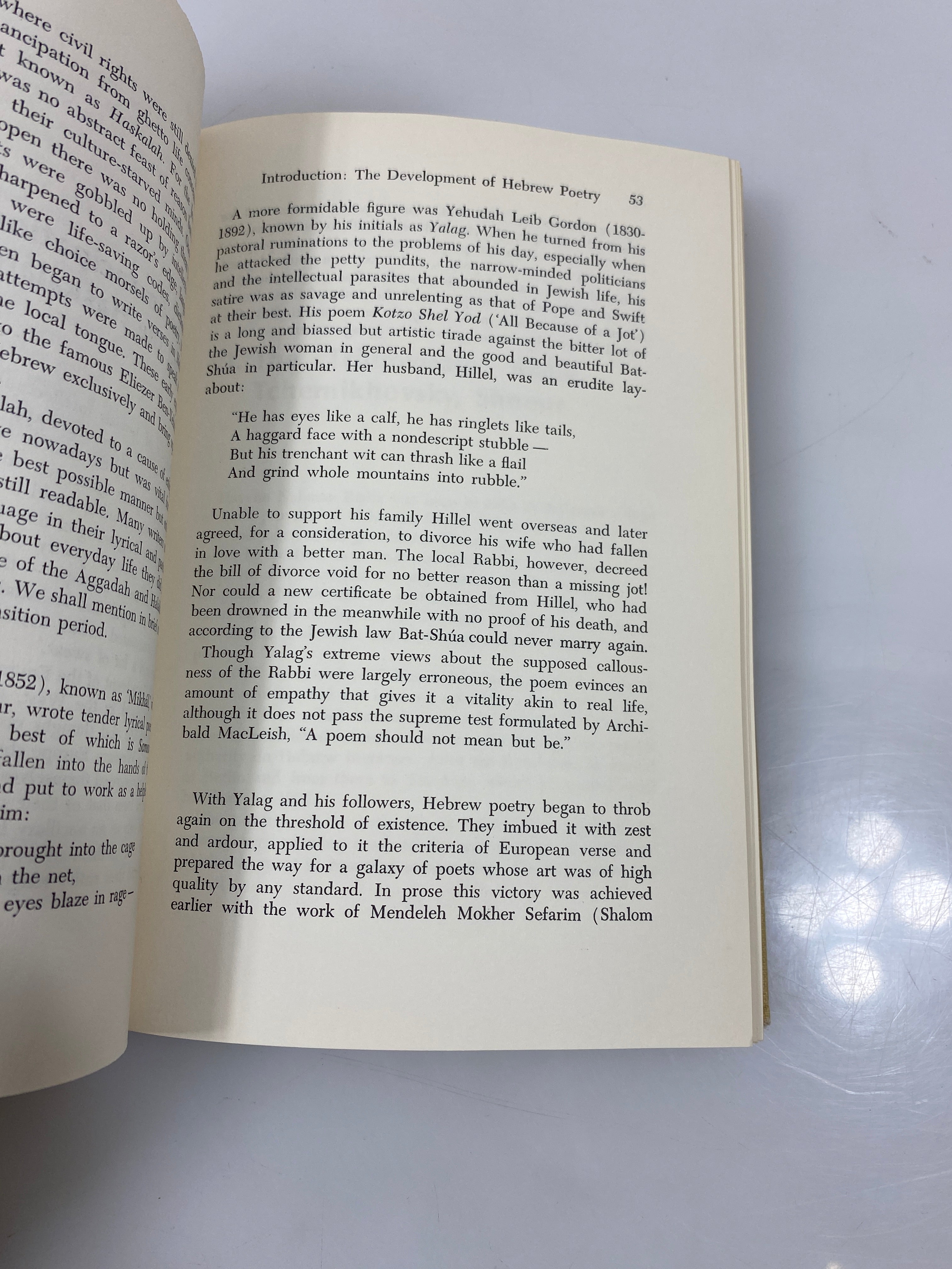 An Anthology of Modern Hebrew Poetry by Birman Ex-library 1968 HC