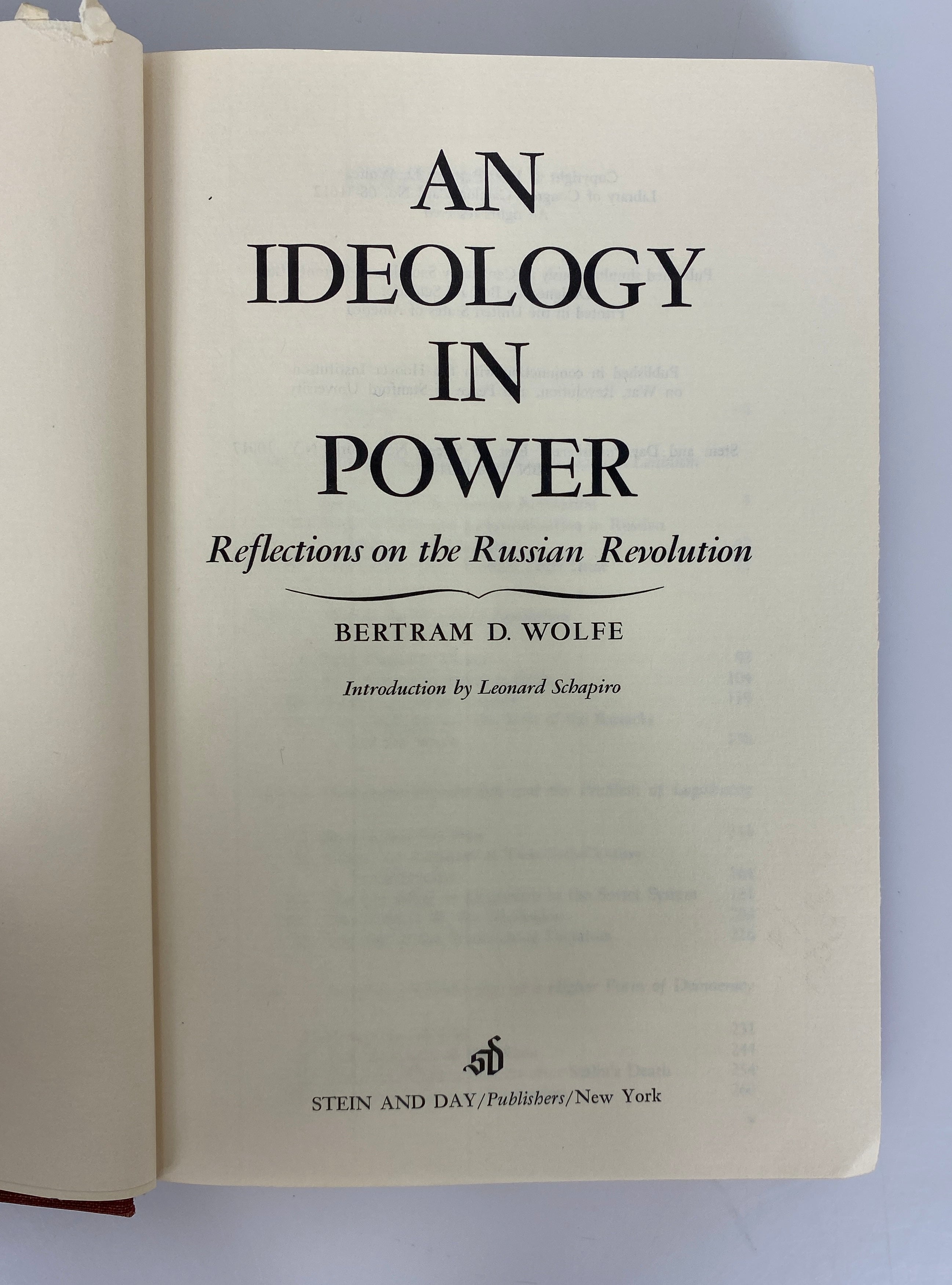 An Ideology in Power Russian Revolution by Bertram Wolfe 1969 Vintage HC DJ