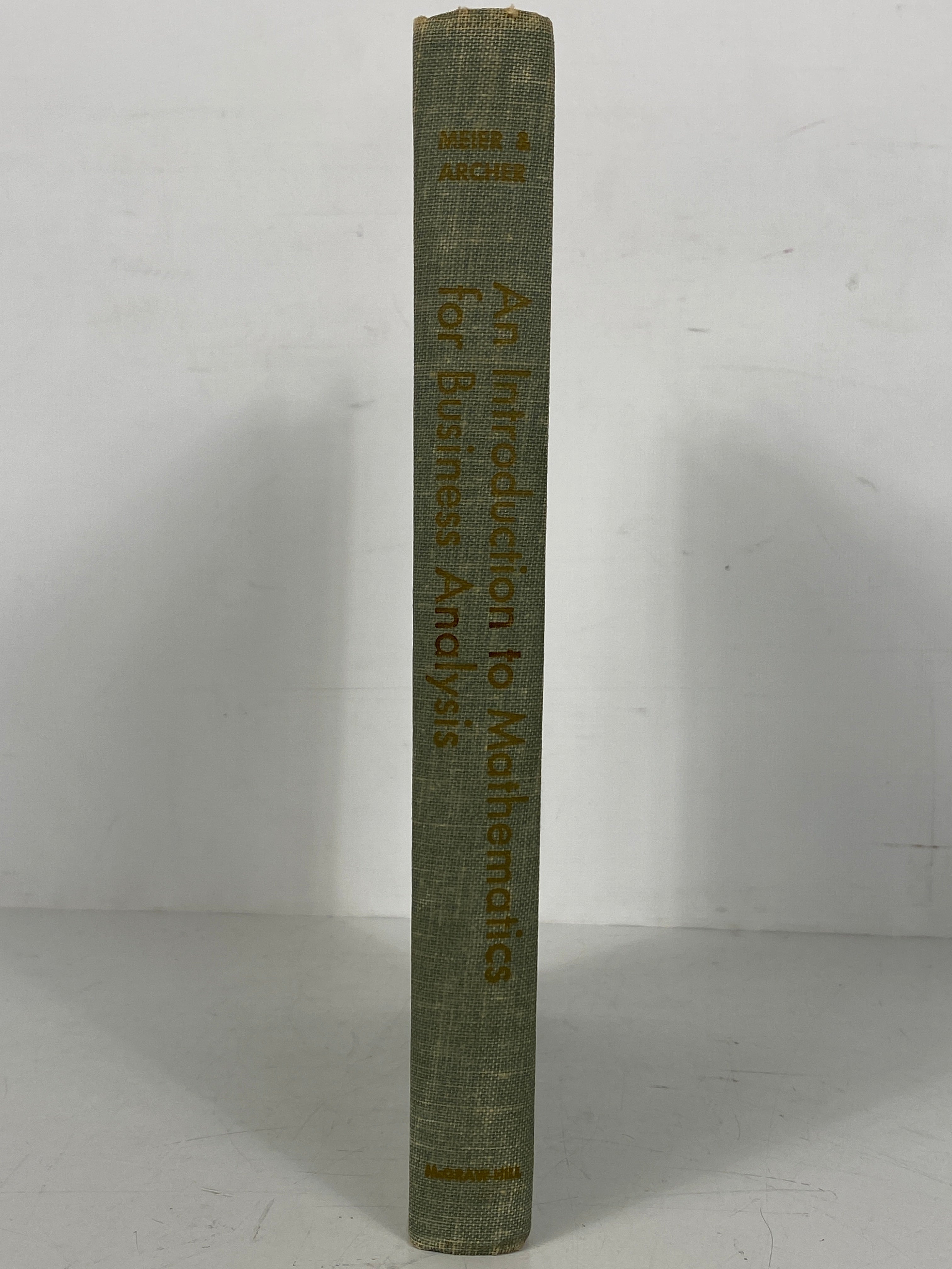 An Introduction to Mathematics for Business Analysis Meier/Archer 1960 HC