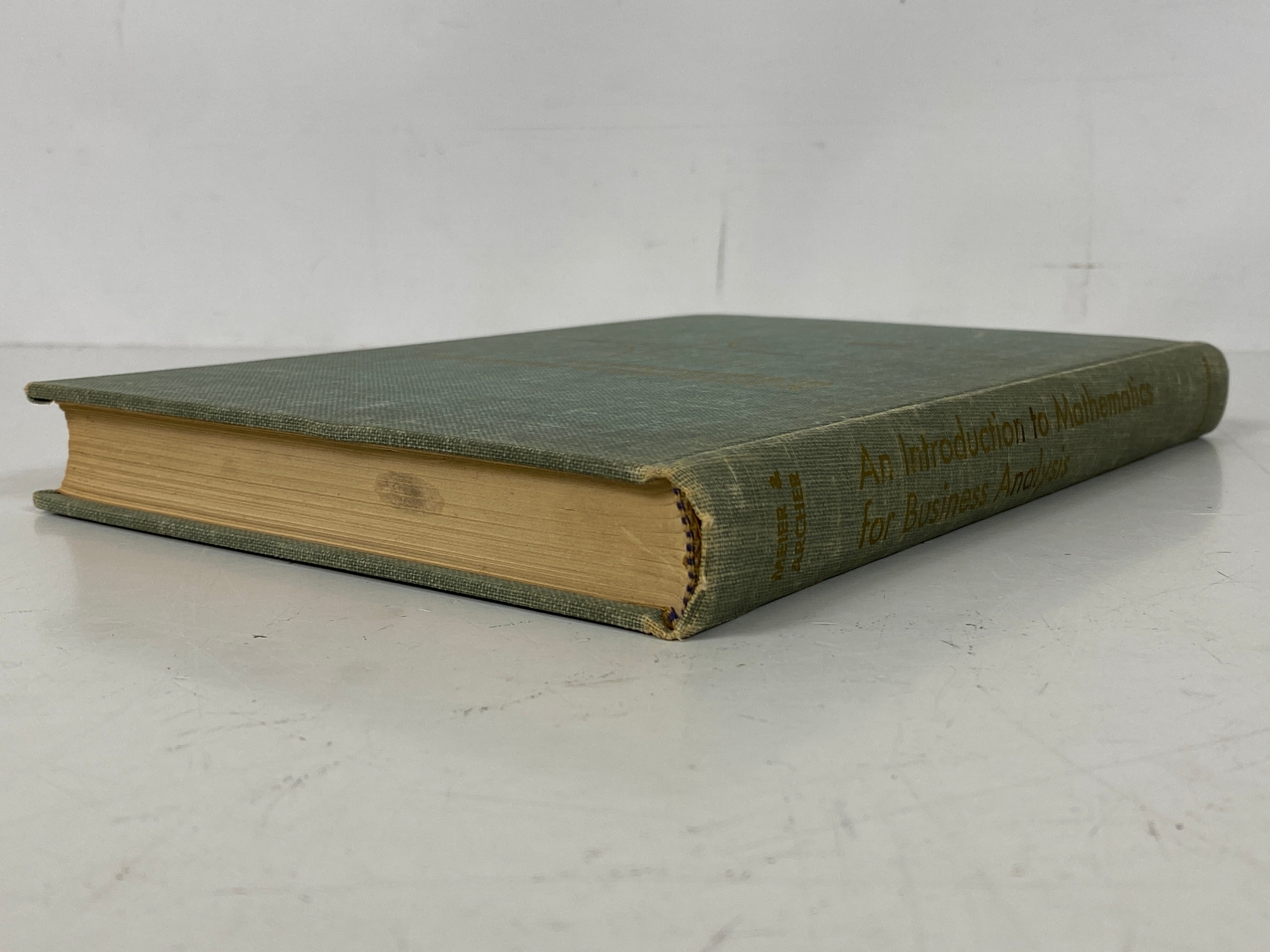 An Introduction to Mathematics for Business Analysis Meier/Archer 1960 HC