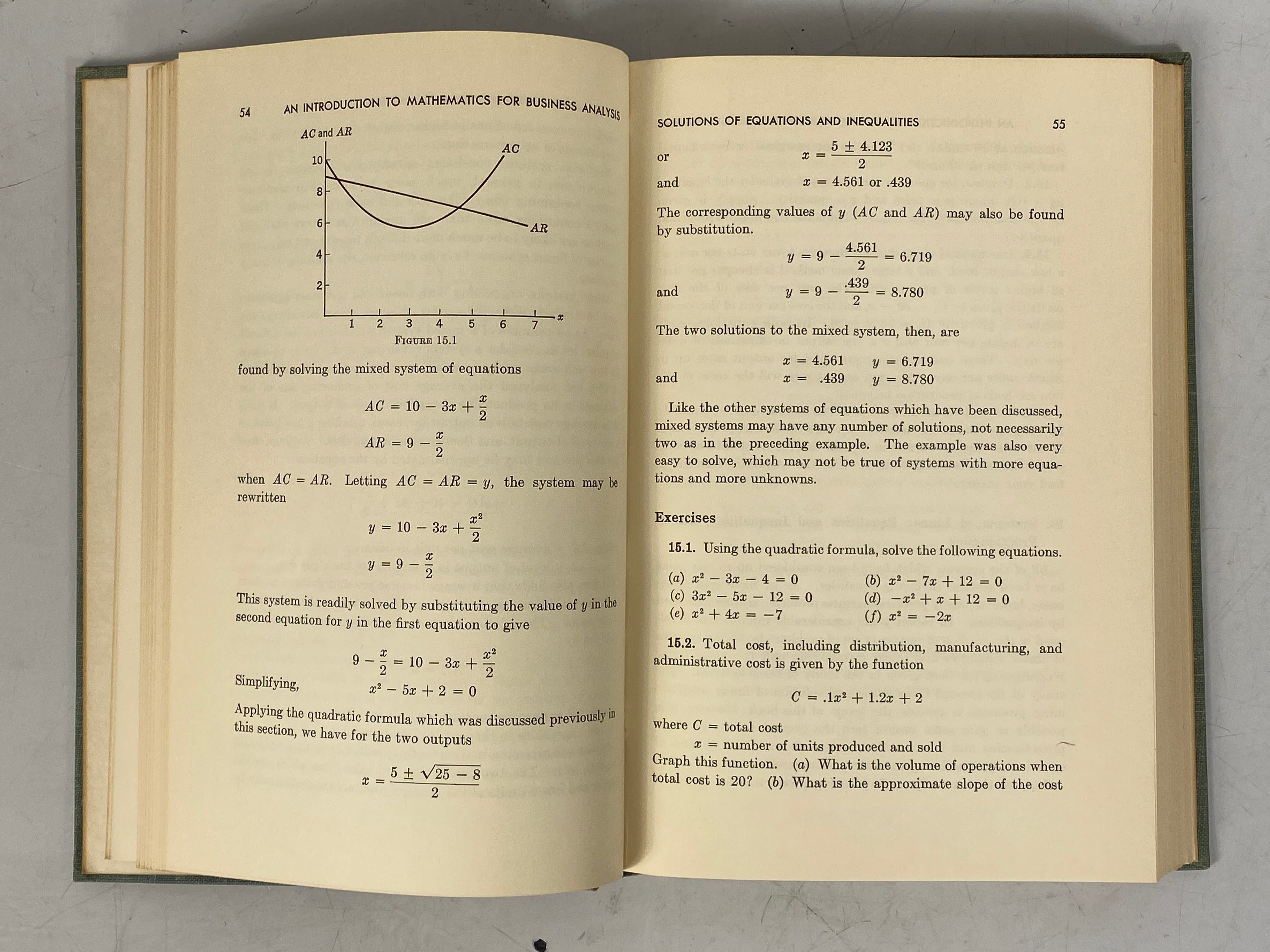 An Introduction to Mathematics for Business Analysis Meier/Archer 1960 HC